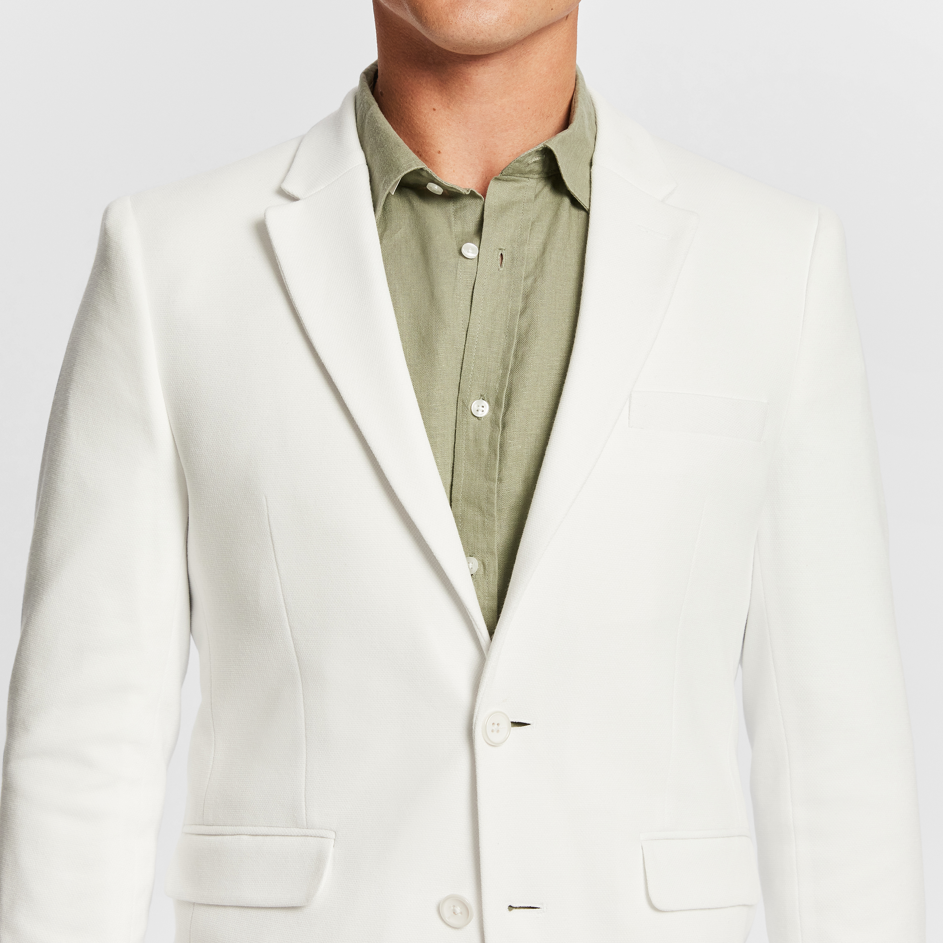 White Decaf Knitted Blazer