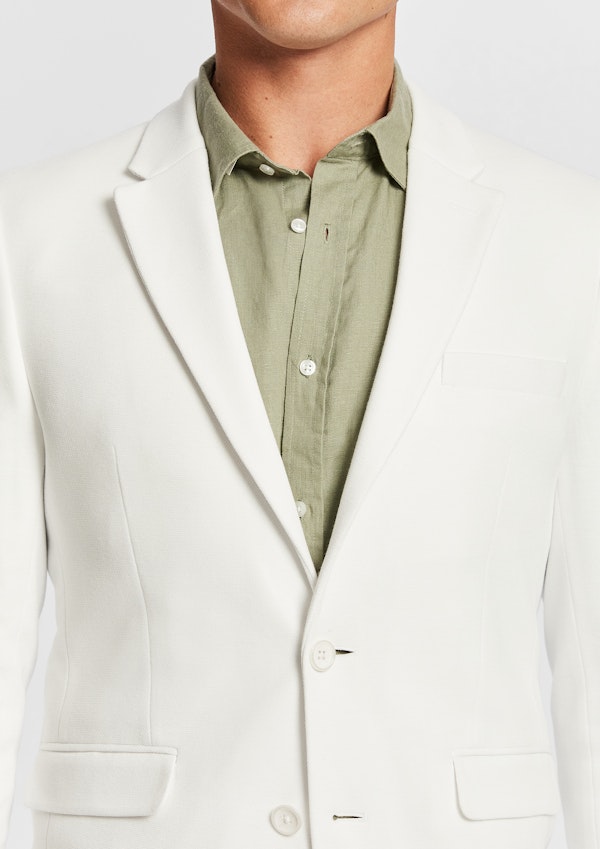 White Decaf Knitted Blazer