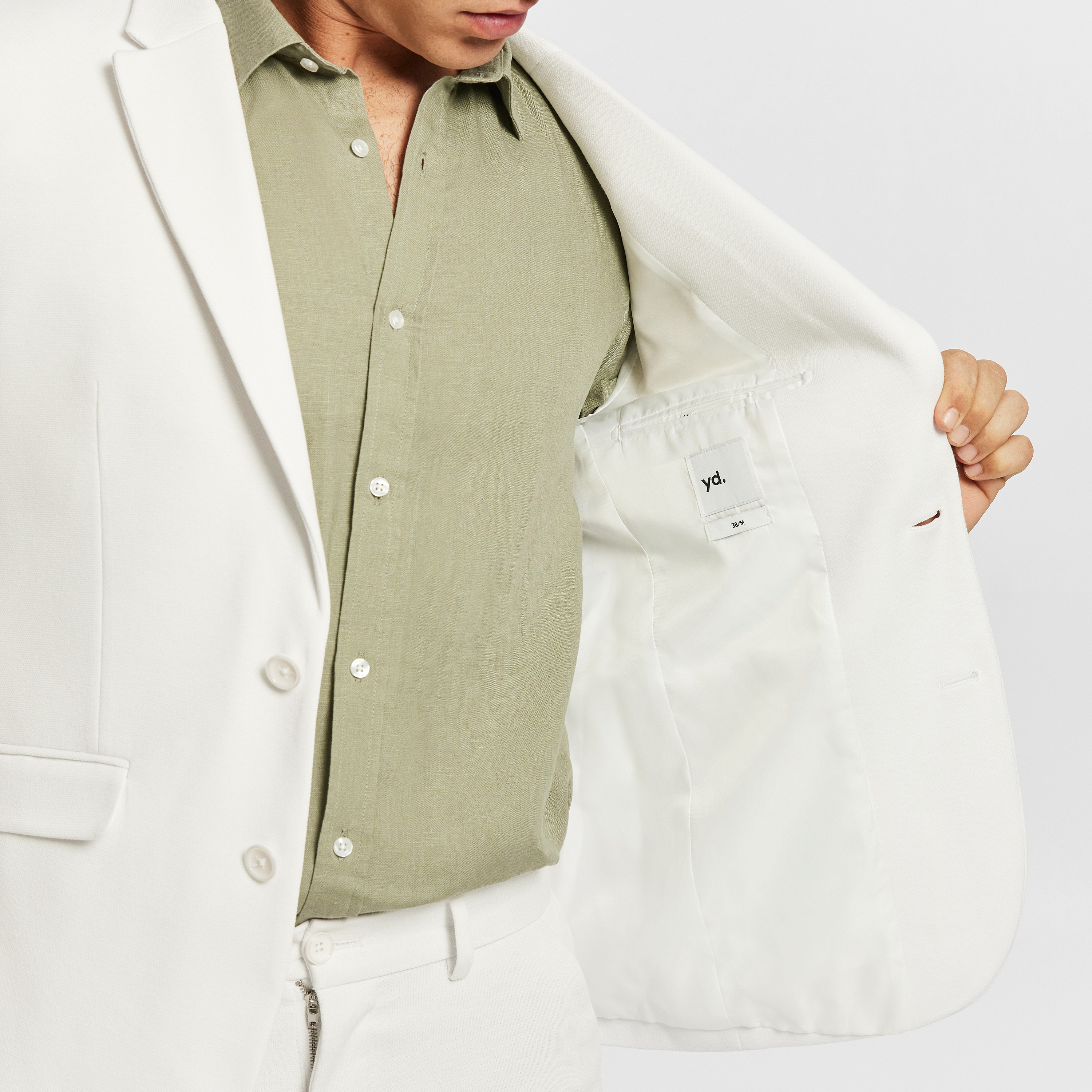 White Decaf Knitted Blazer