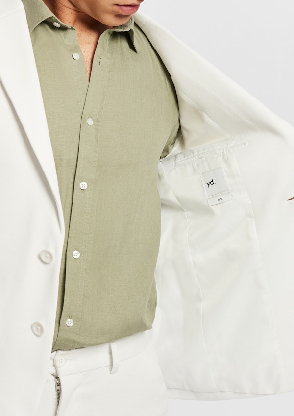 White Decaf Knitted Blazer