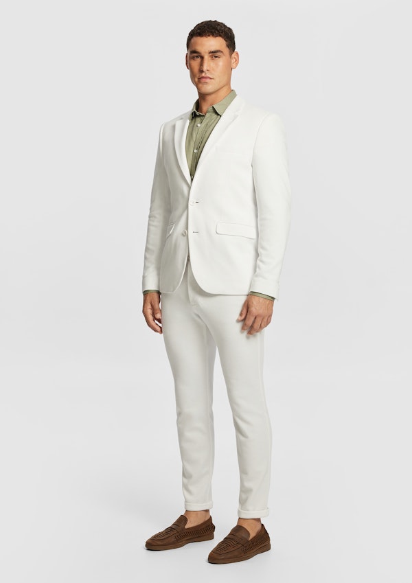 White Decaf Knitted Blazer