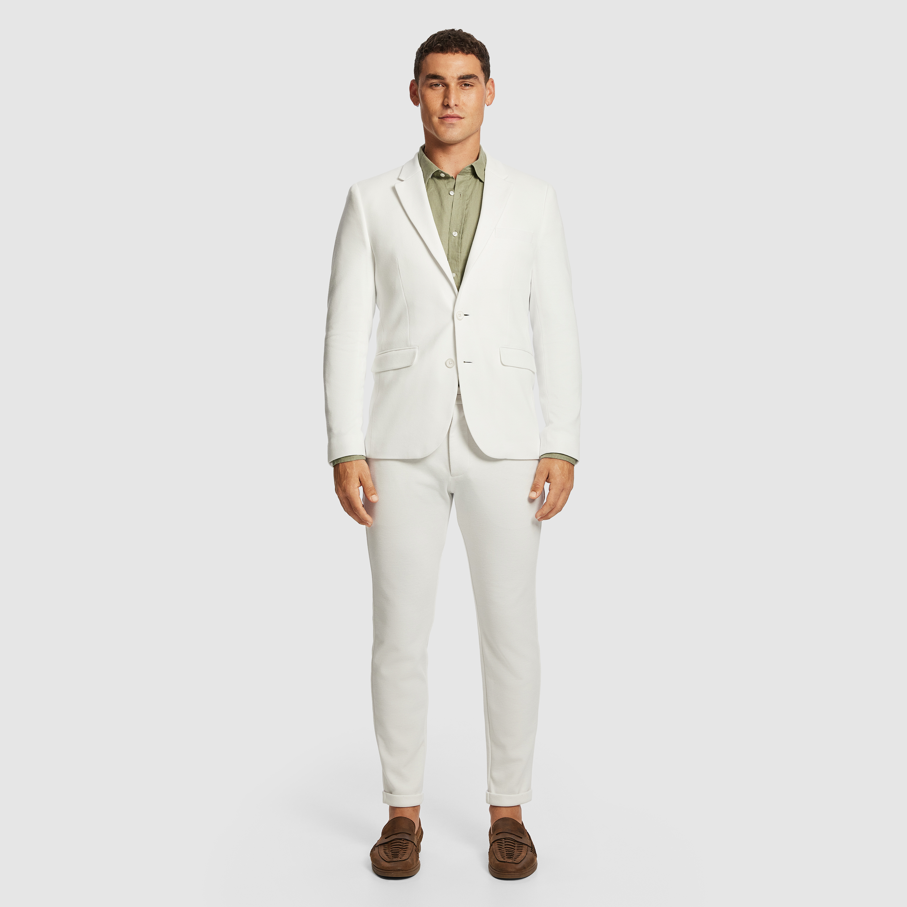 White Decaf Knitted Blazer