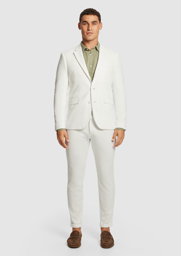 White Decaf Knitted Blazer