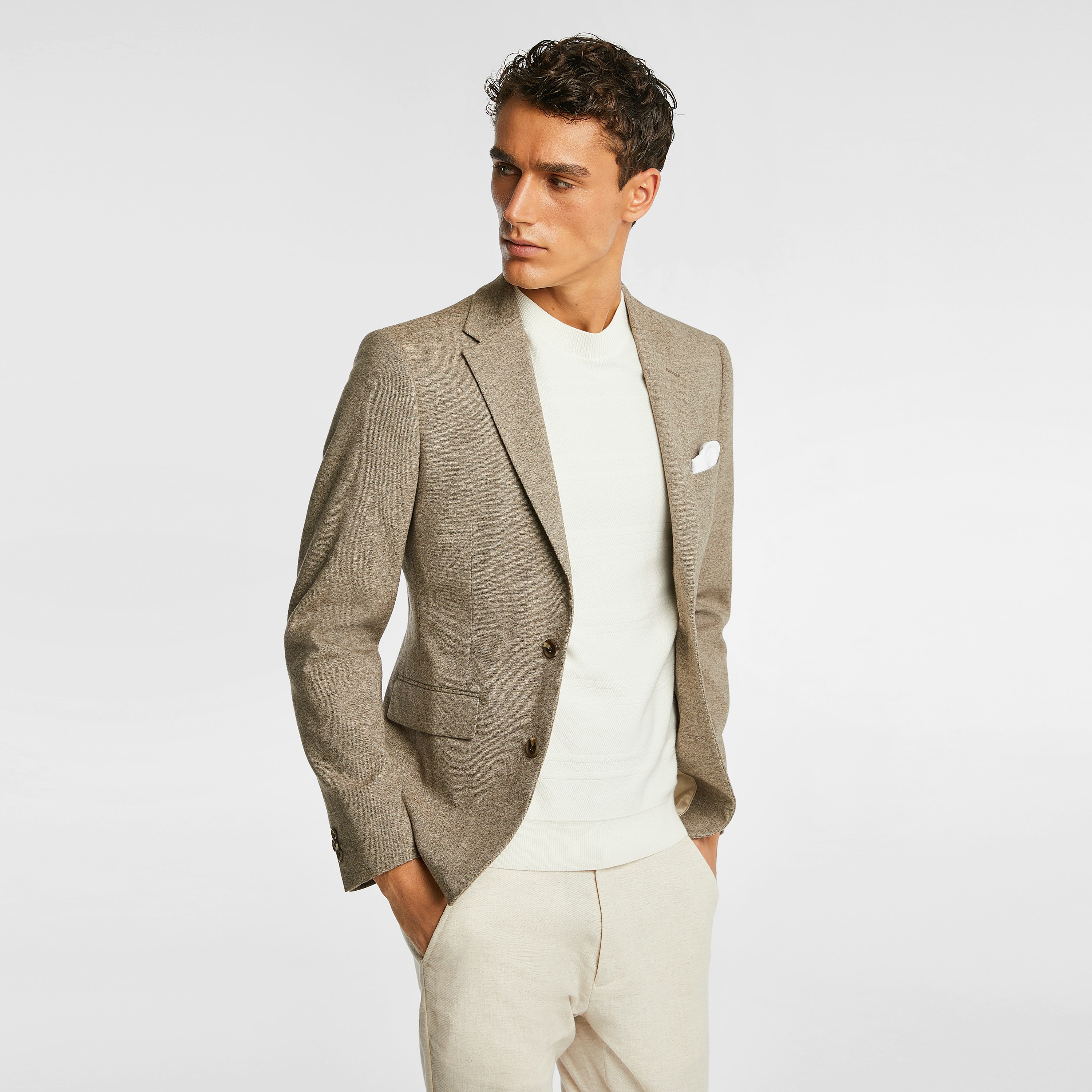 Coffee Malabar Textured Blazer | Men's Tops | yd AU