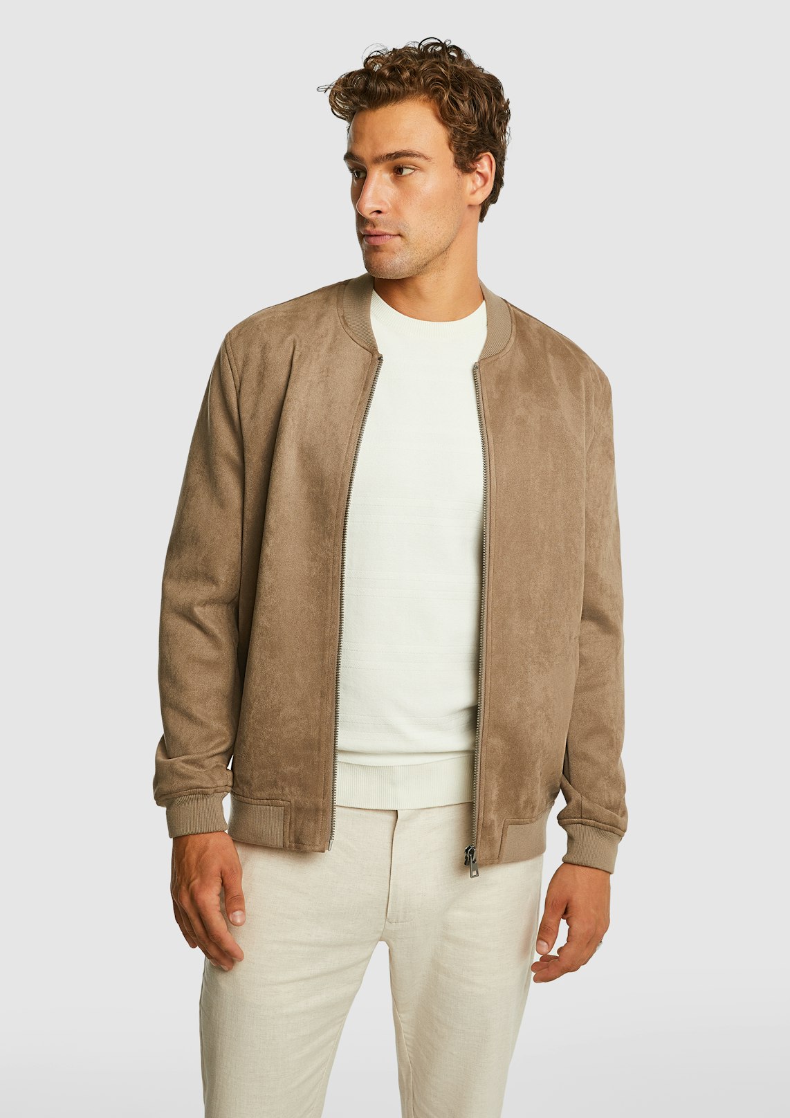 Seoul Faux Suede Bomber Jacket
