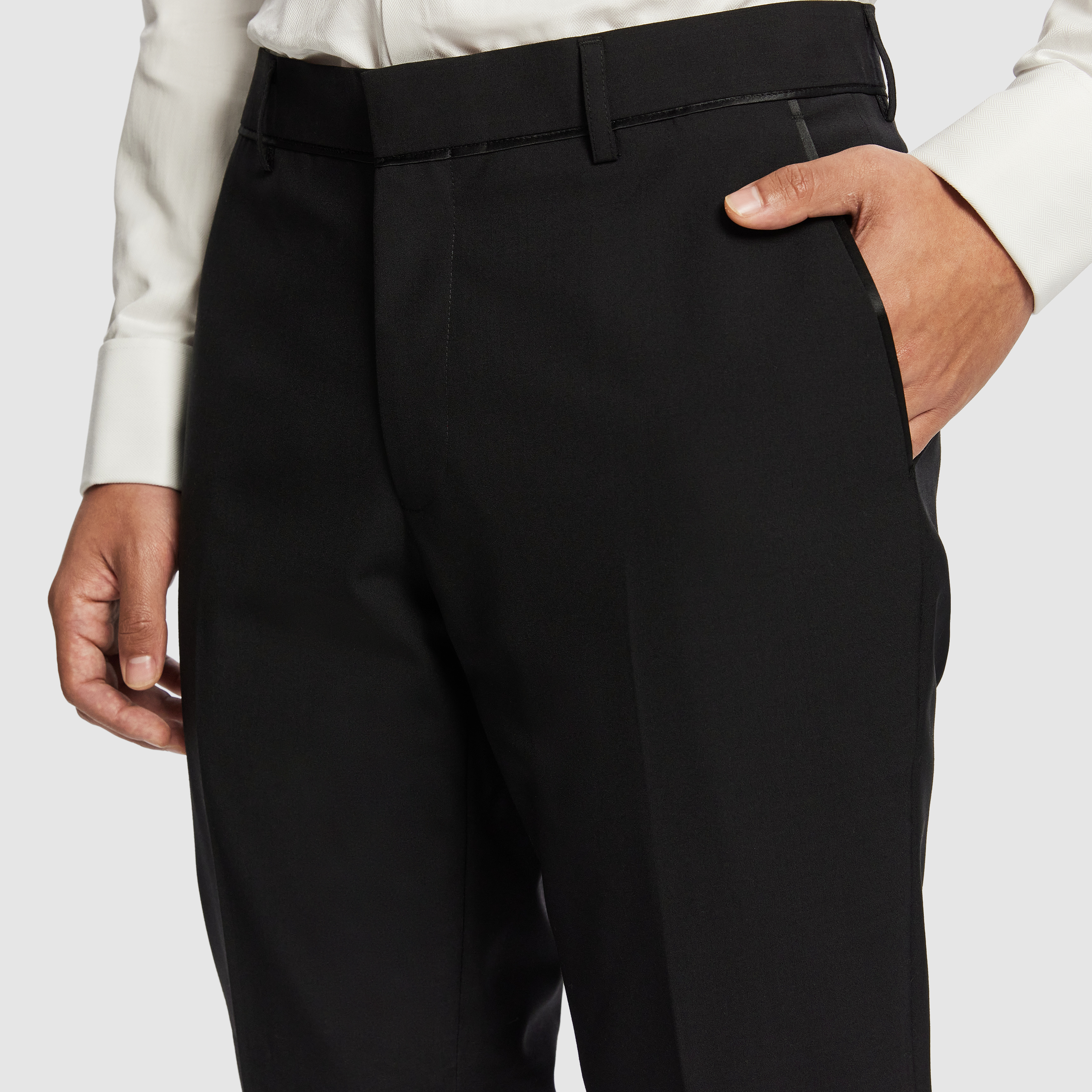 Seville Slim Tuxedo Wool Blend Dress Pant