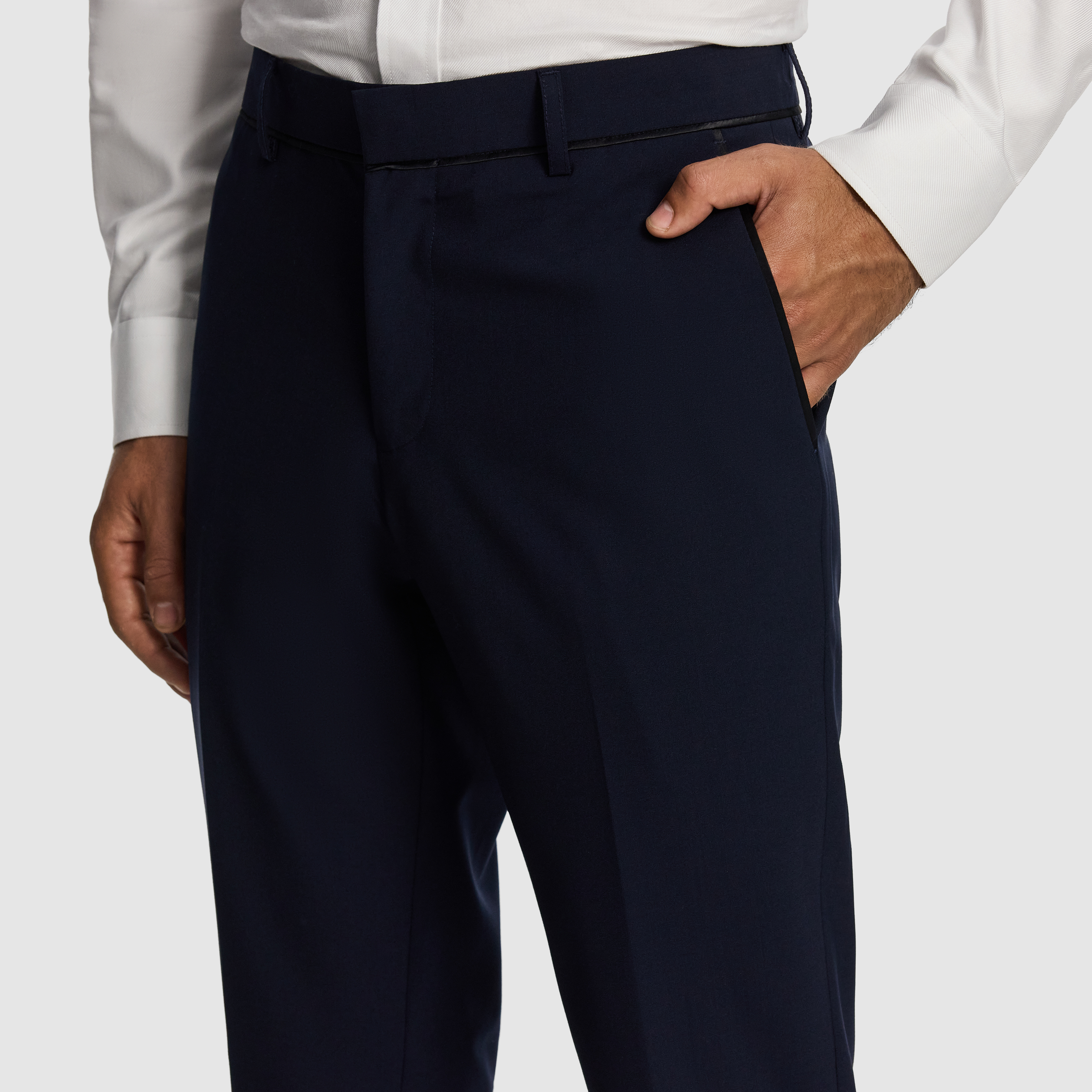 Navy Seville Wool Blend Dress Pant
