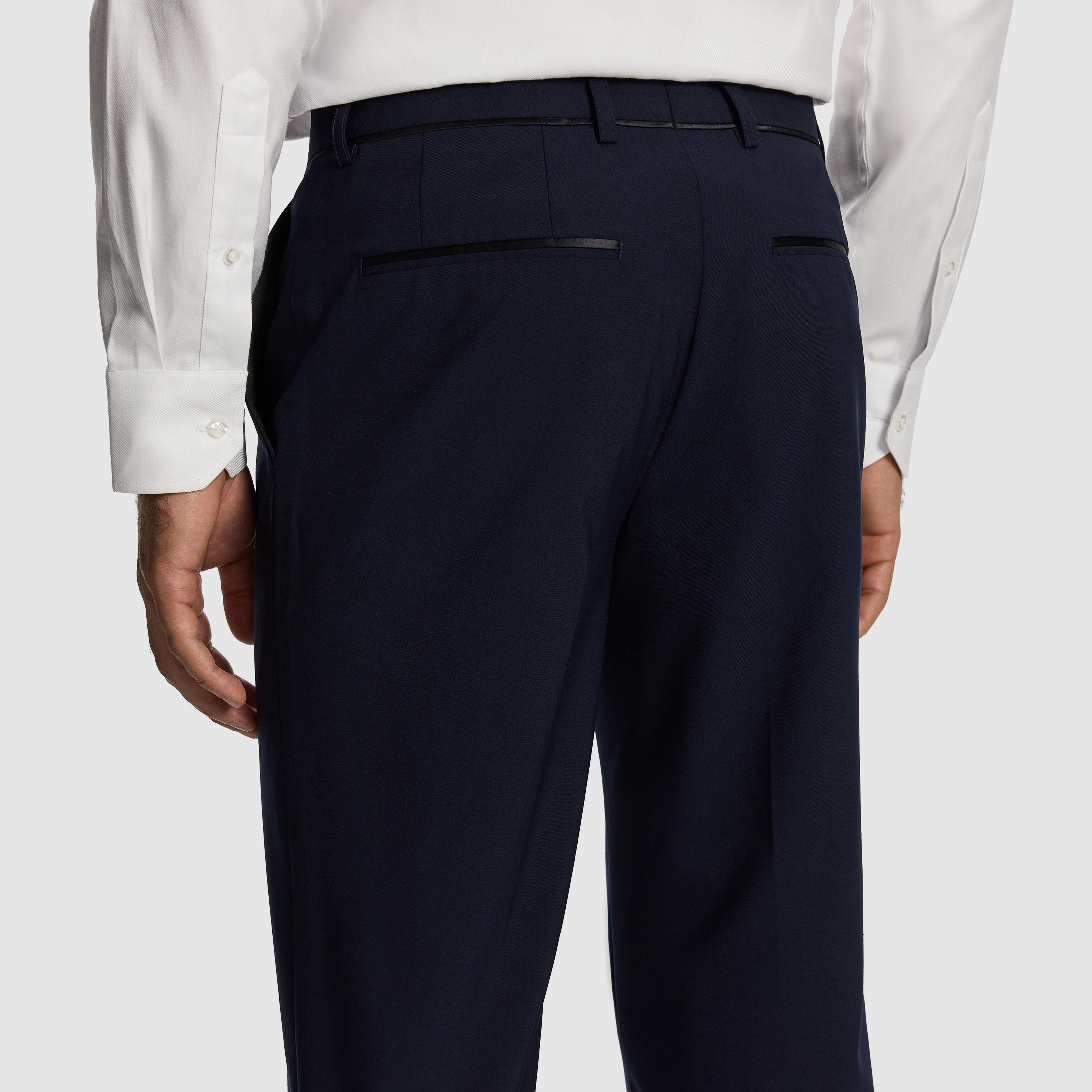 Navy Seville Wool Blend Dress Pant