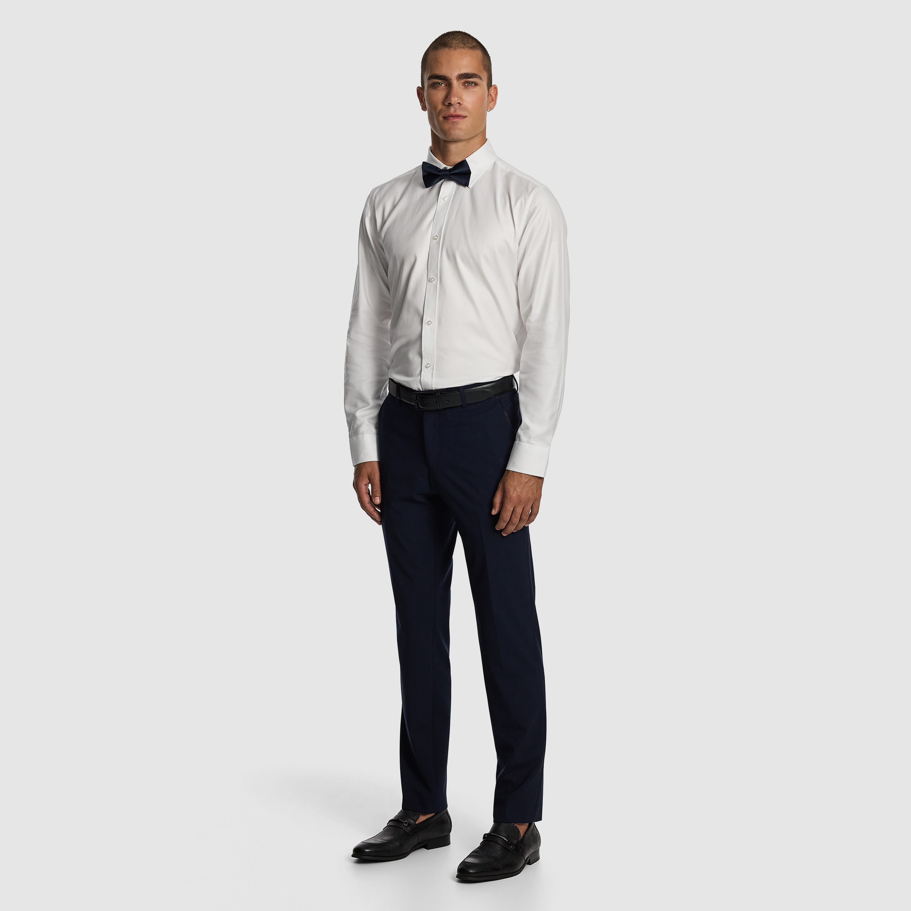 Navy Seville Wool Blend Dress Pant