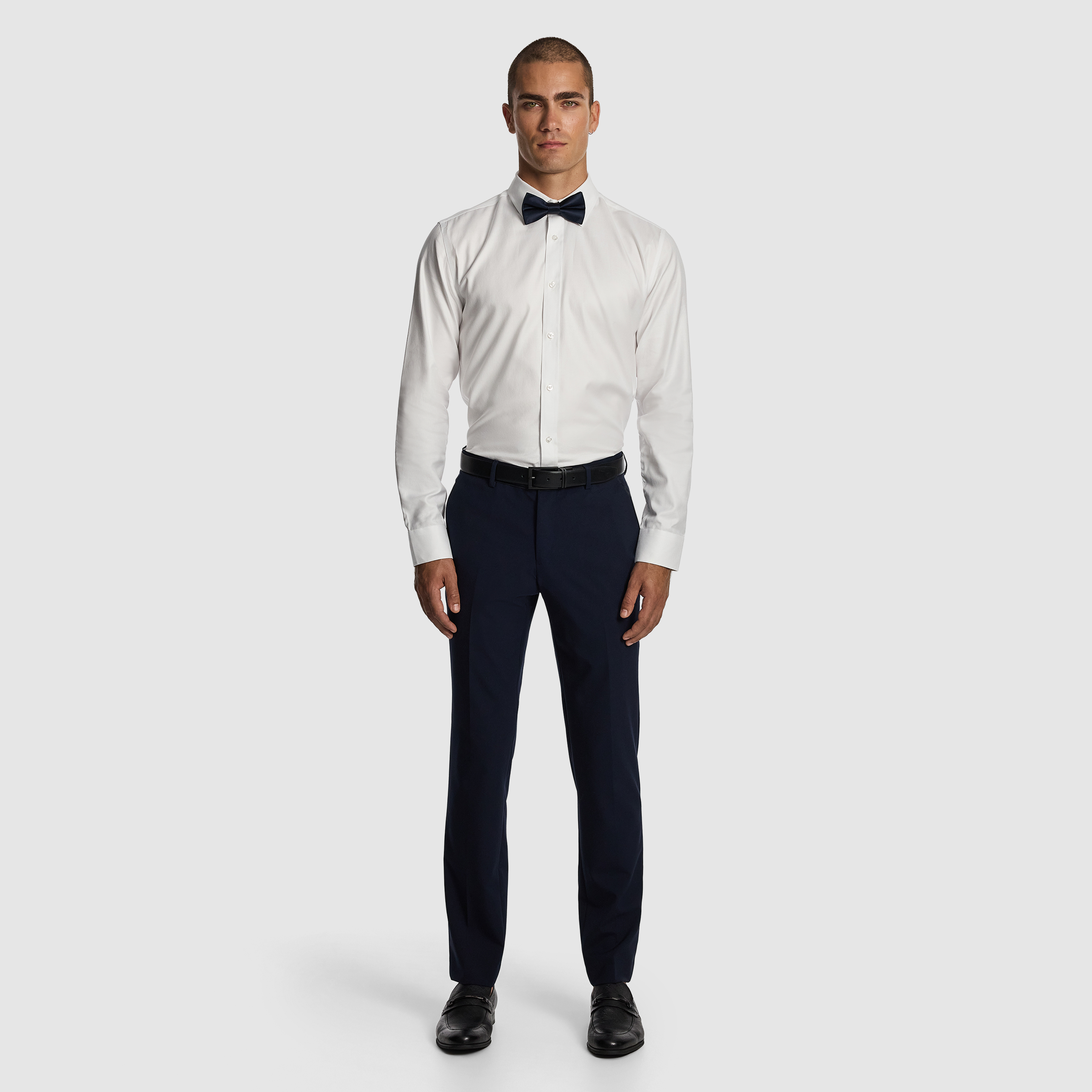 Navy Seville Wool Blend Dress Pant