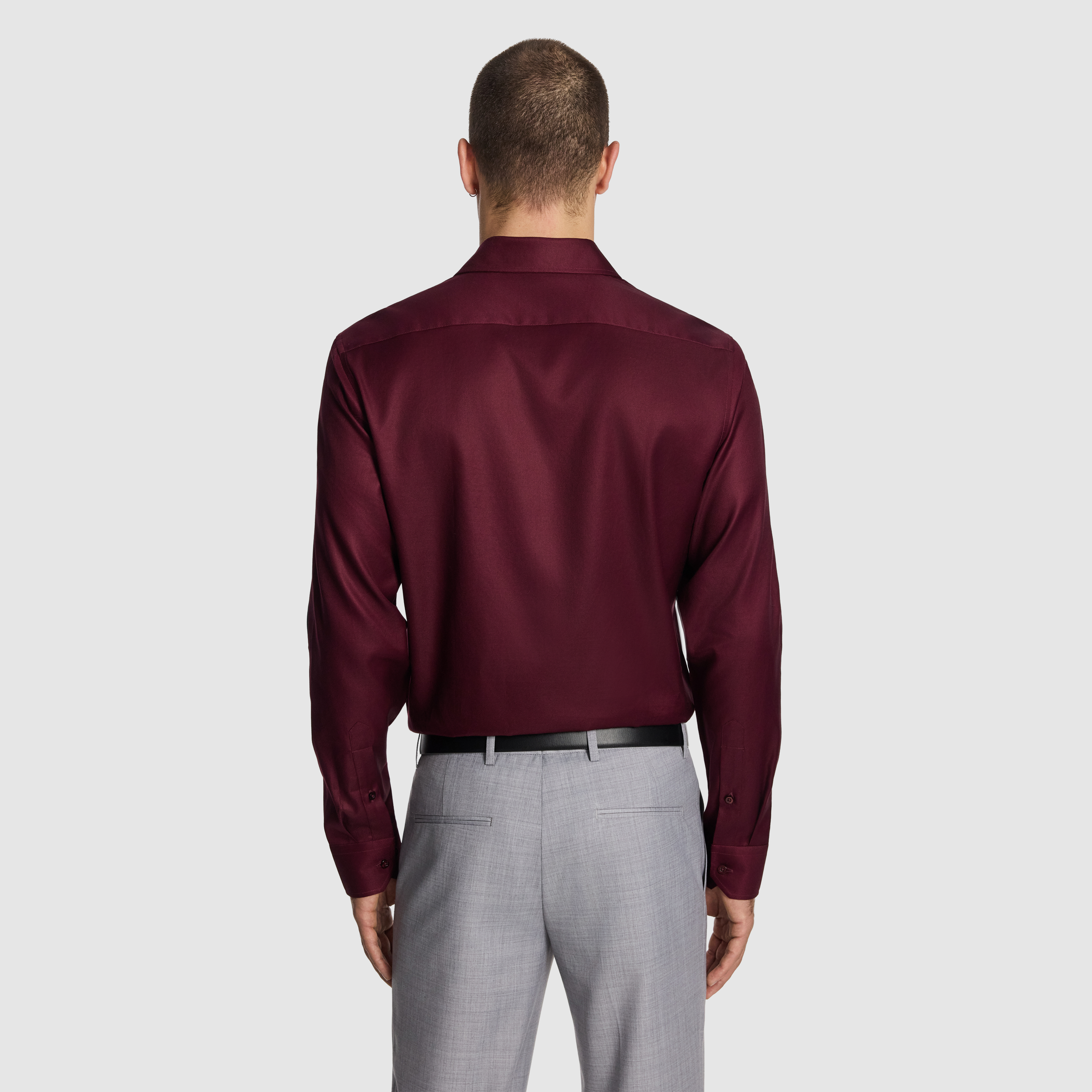 Burgundy Maximum Two Ply Cotton Premium Slim Dress Shirt
