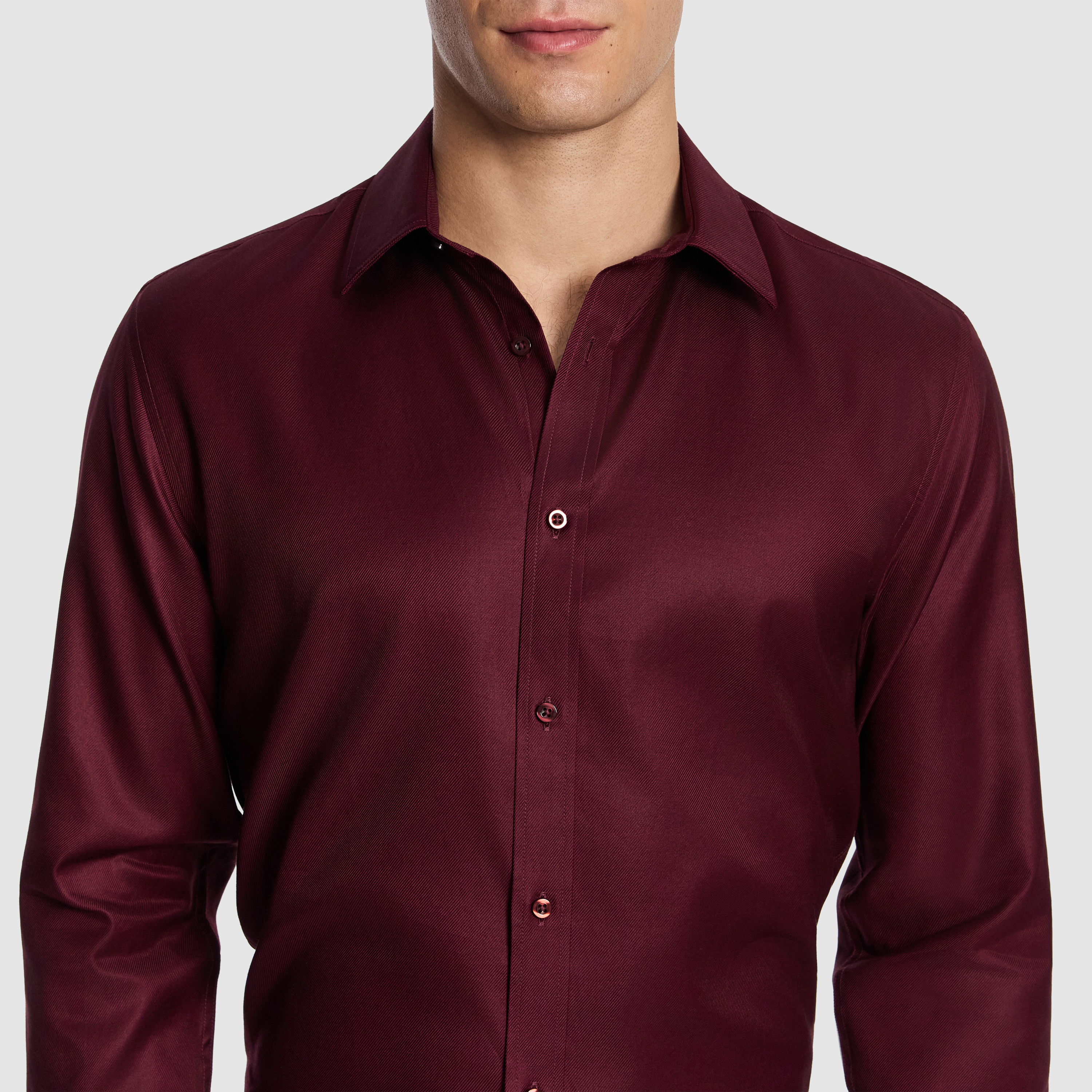 Burgundy Maximum Two Ply Cotton Premium Slim Dress Shirt