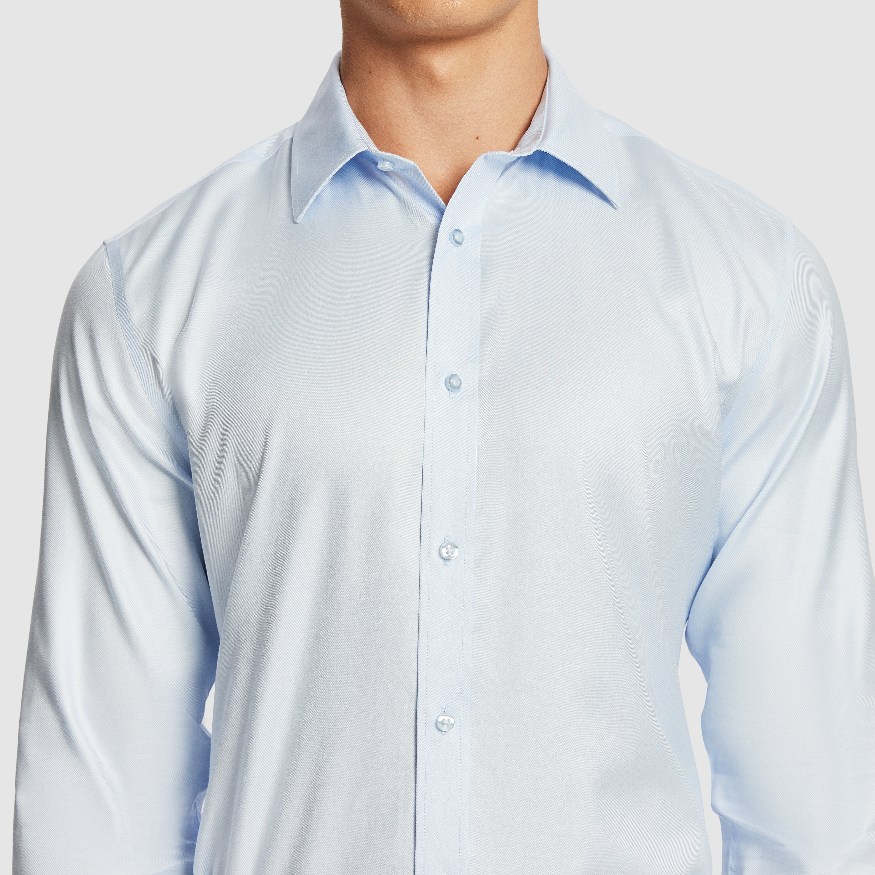 Ice Blue Maximum Two Ply Cotton Premium Slim Dress Shirt