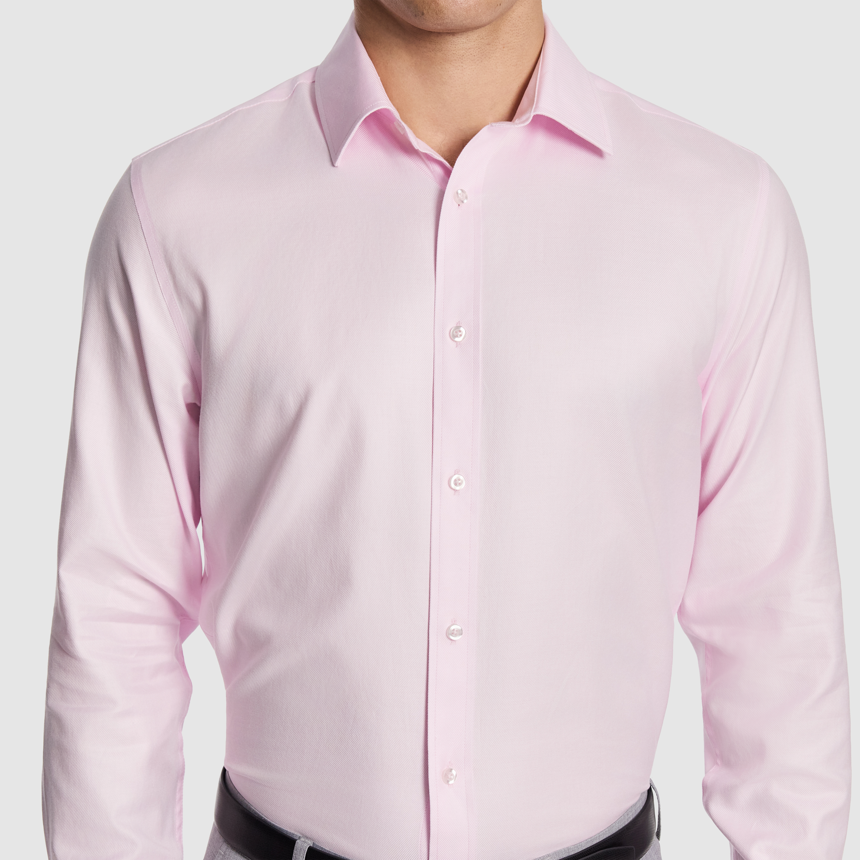 Pink Maximum Two Ply Cotton Slim Dress Shirt