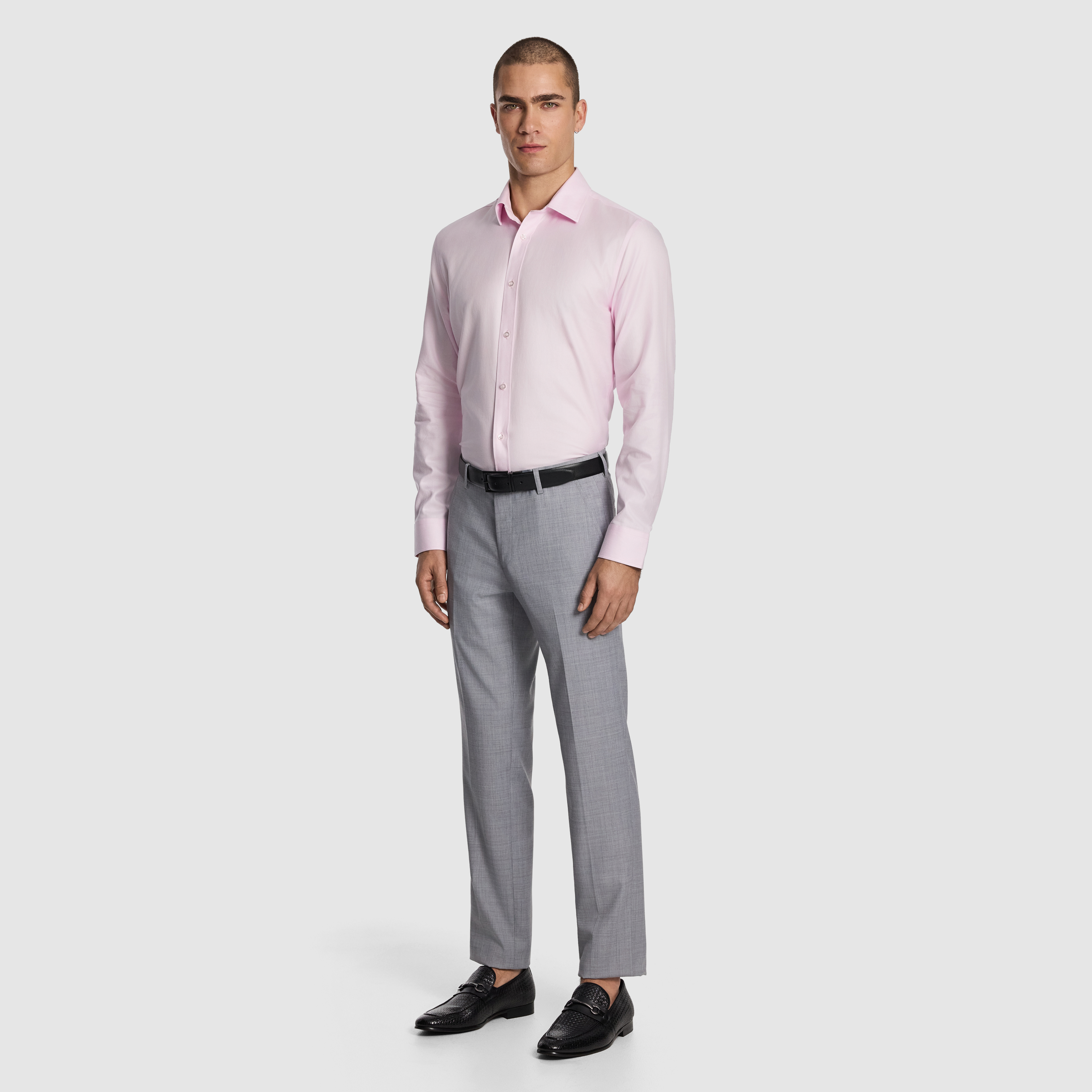 Pink Maximum Two Ply Cotton Slim Dress Shirt