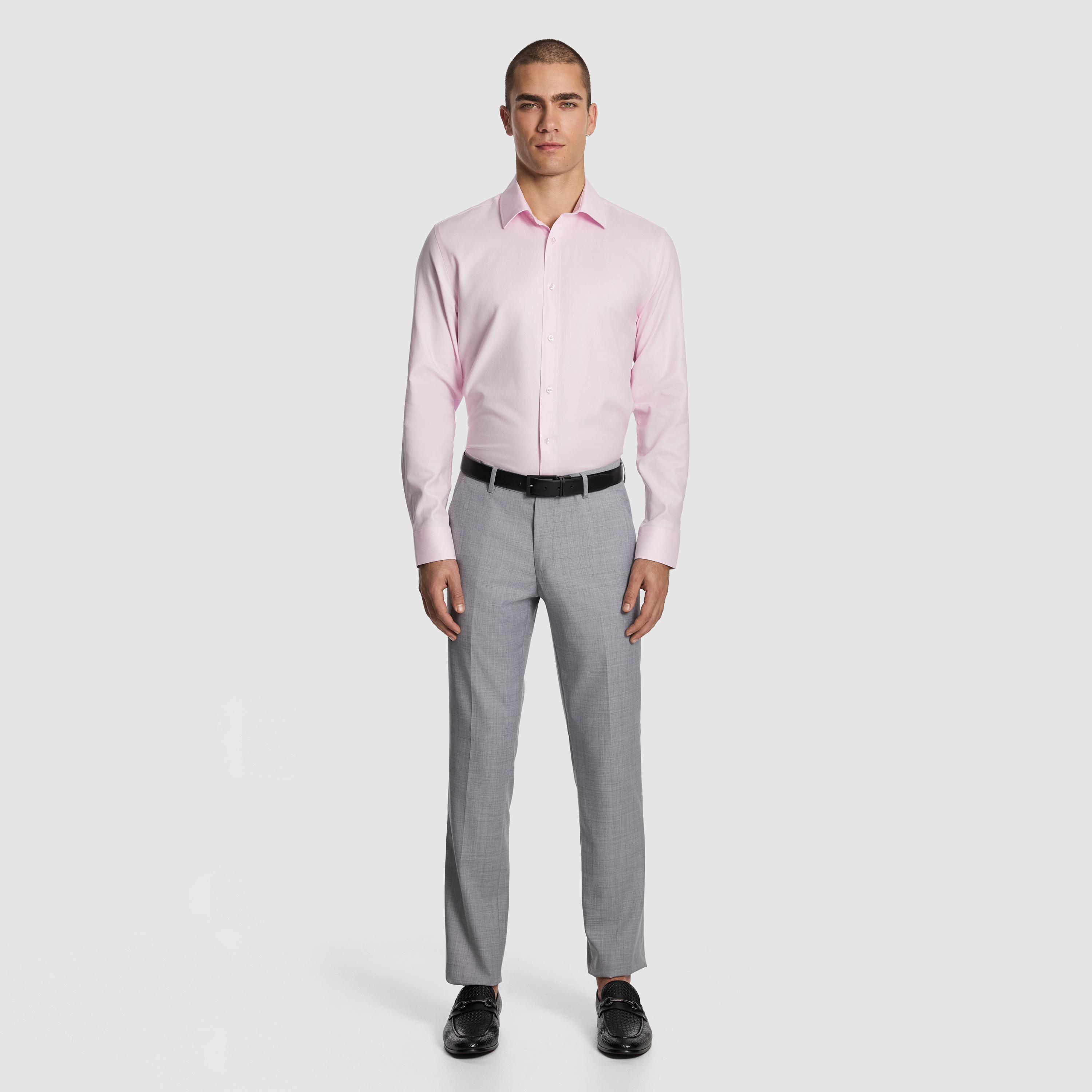 Pink Maximum Two Ply Cotton Slim Dress Shirt