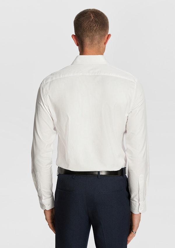 White Maximum Two Ply Cotton Premium Slim Dress Shirt