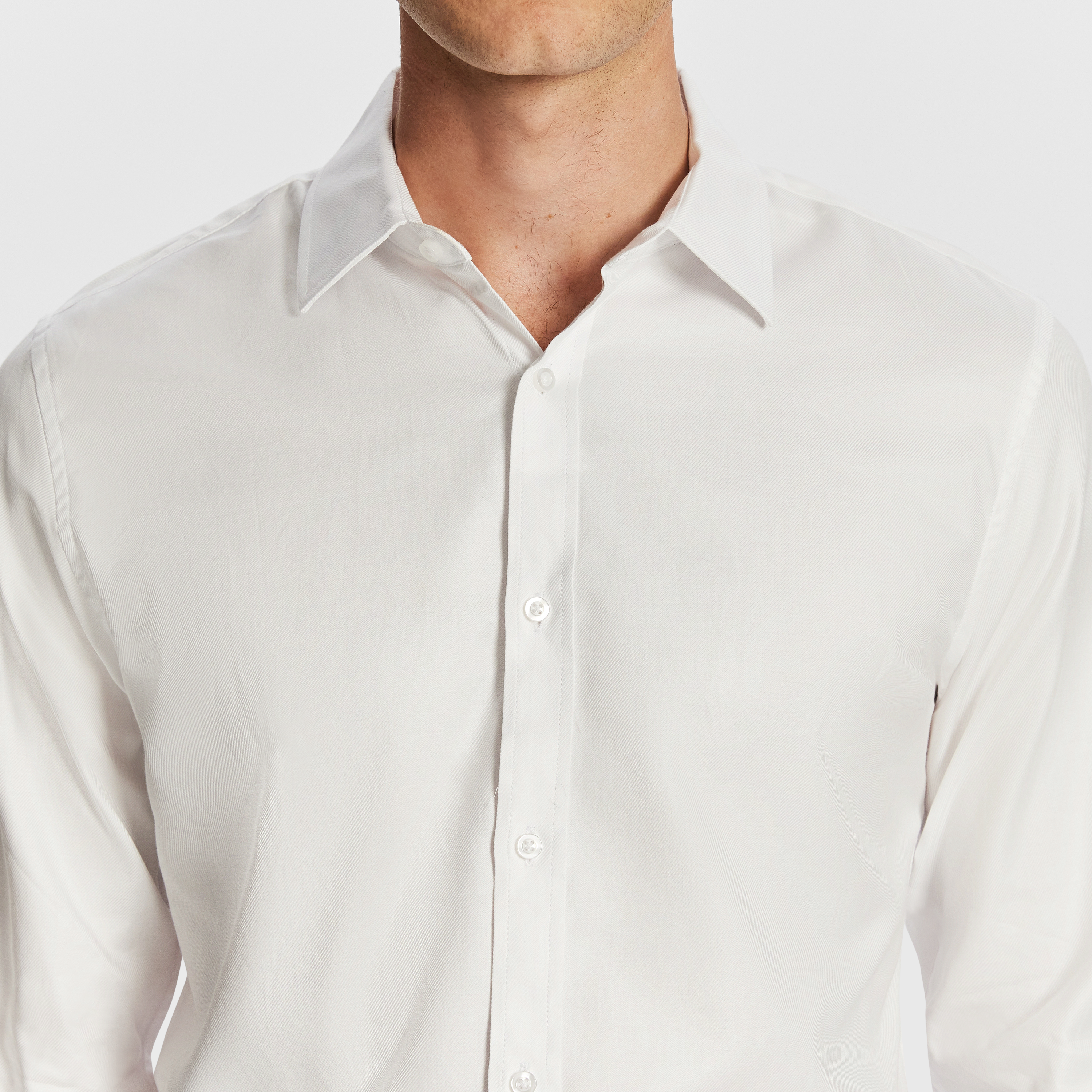 White Maximum Two Ply Cotton Premium Slim Dress Shirt