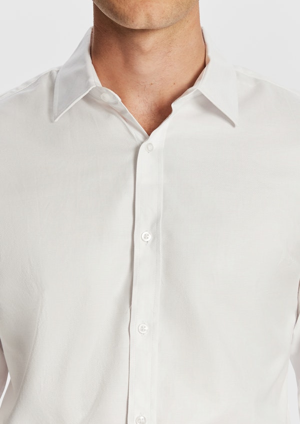 White Maximum Two Ply Cotton Premium Slim Dress Shirt