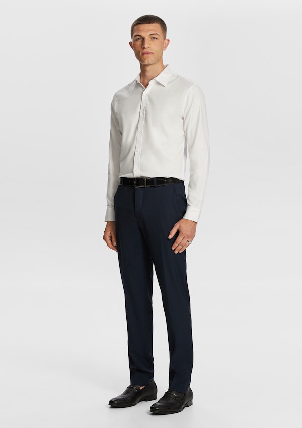 White Maximum Two Ply Cotton Premium Slim Dress Shirt