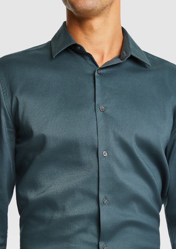 Teal Columbus Stretch Slim Dress Shirt Men s Tops yd AU