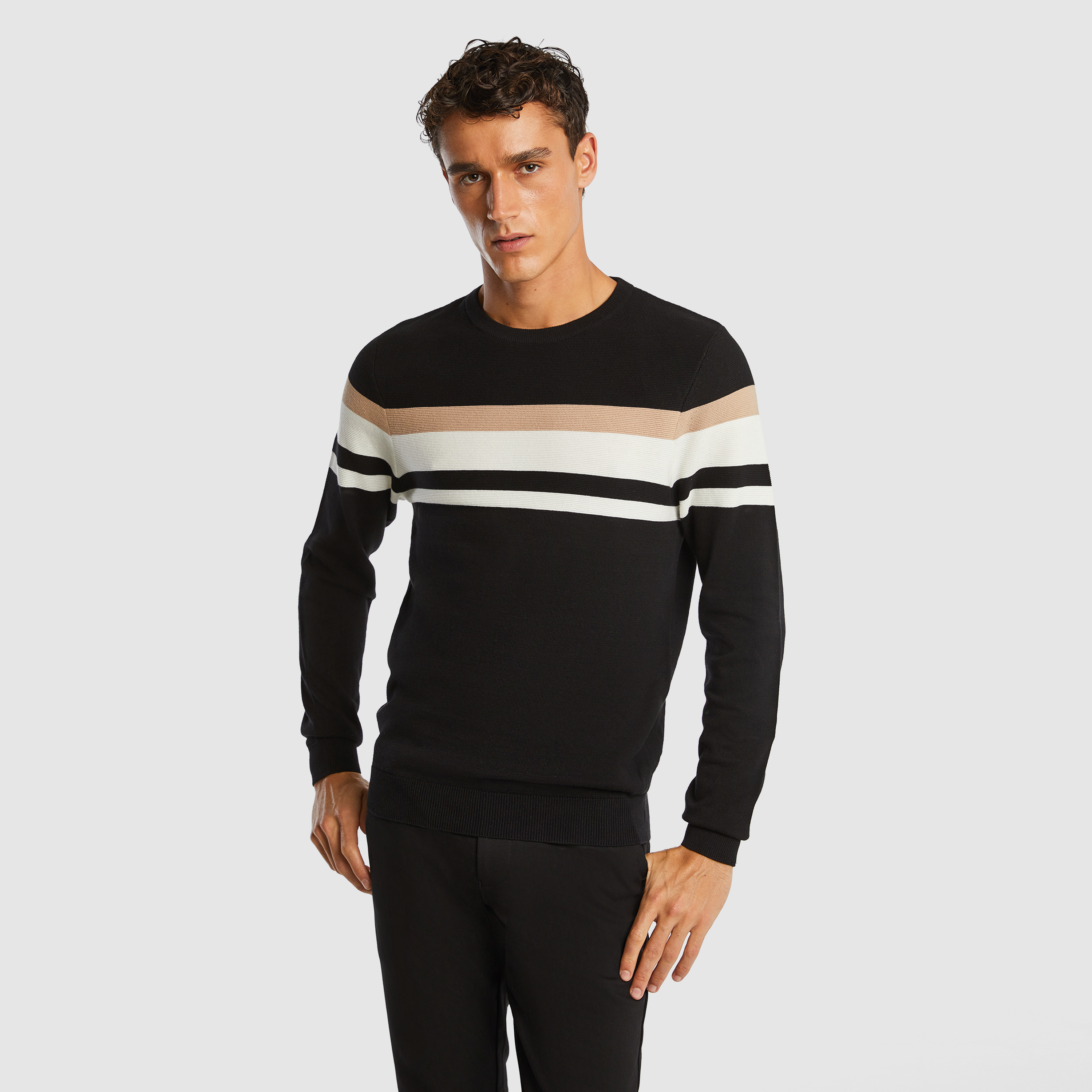 Luis Spliced Knit Jumper