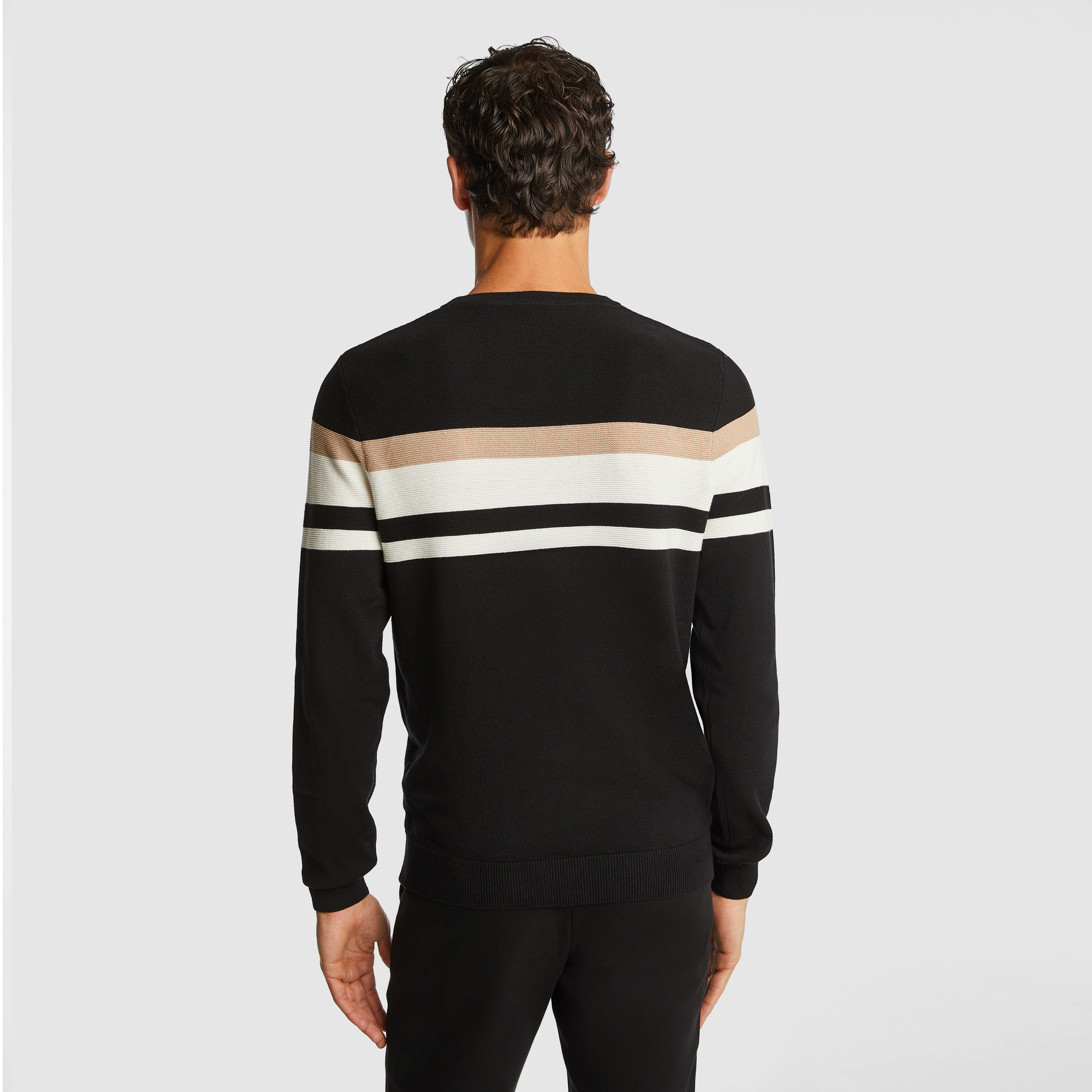 Black Luis Spliced Knit Jumper