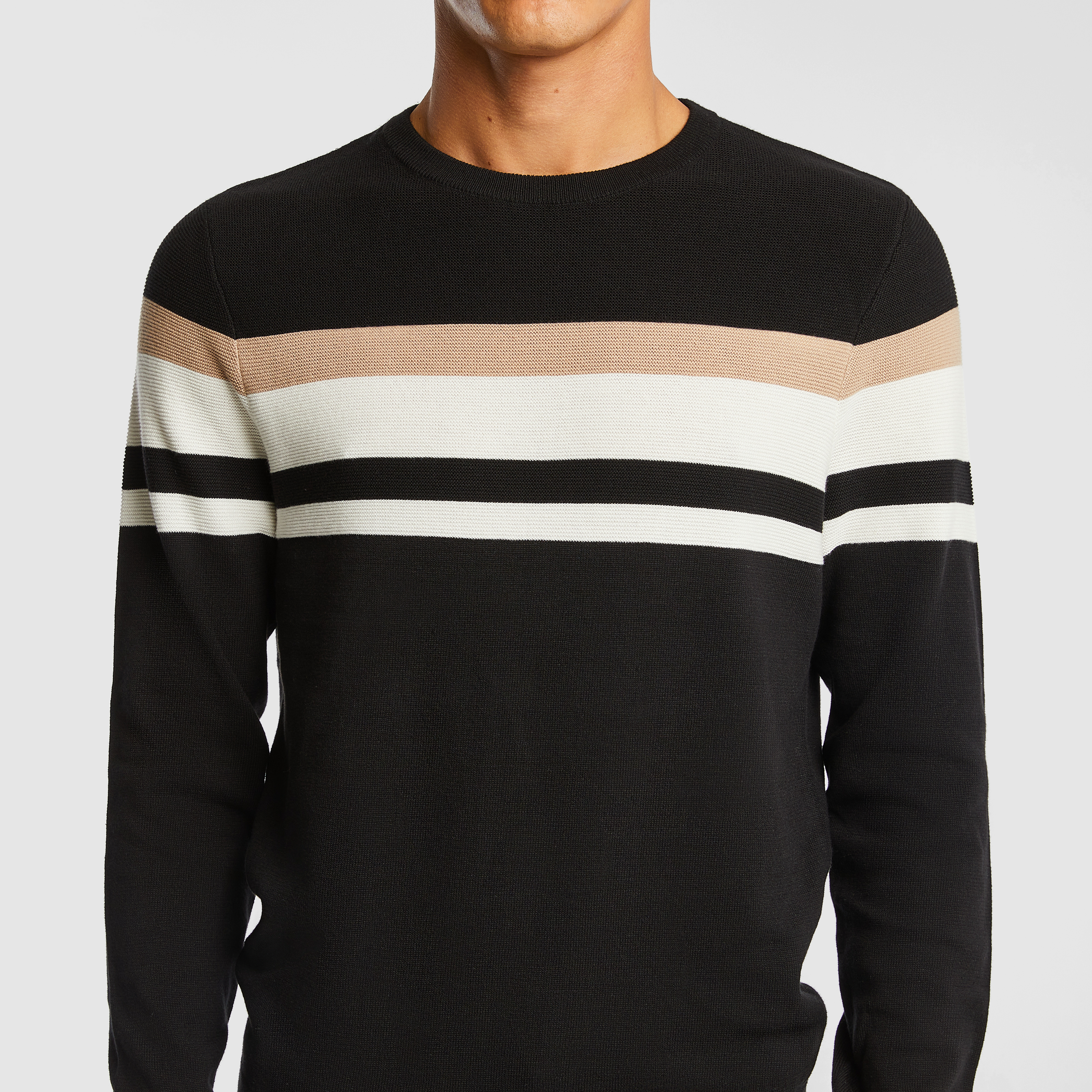 Black Luis Spliced Knit Jumper
