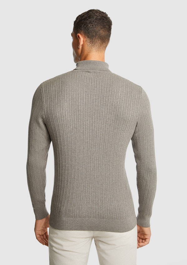 Chocolate Logan Turtle Neck Knit Jumper