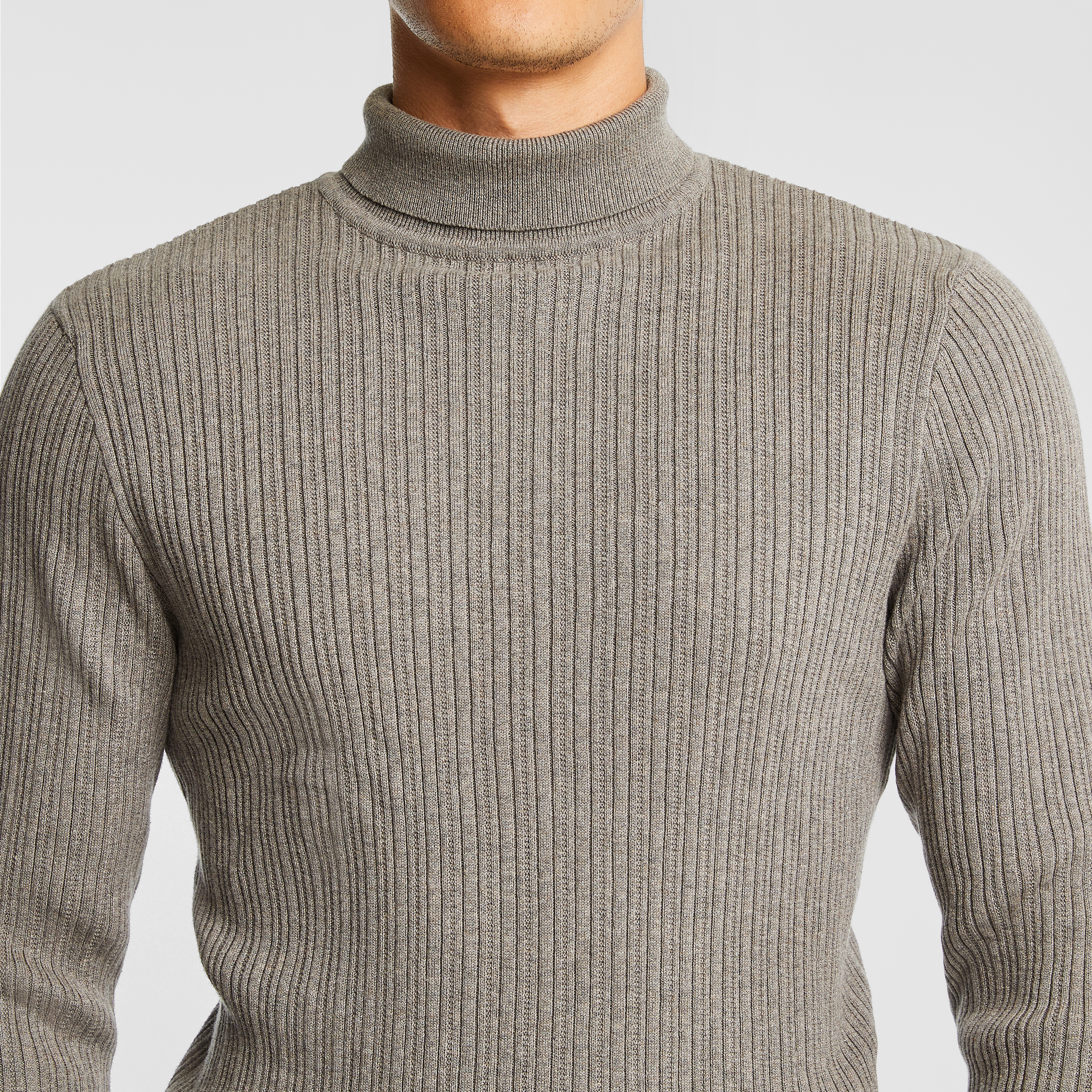 Chocolate Logan Turtle Neck Knit Jumper