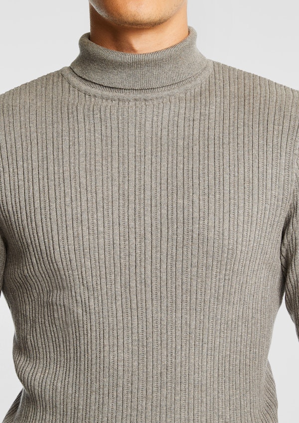 Chocolate Logan Turtle Neck Knit Jumper