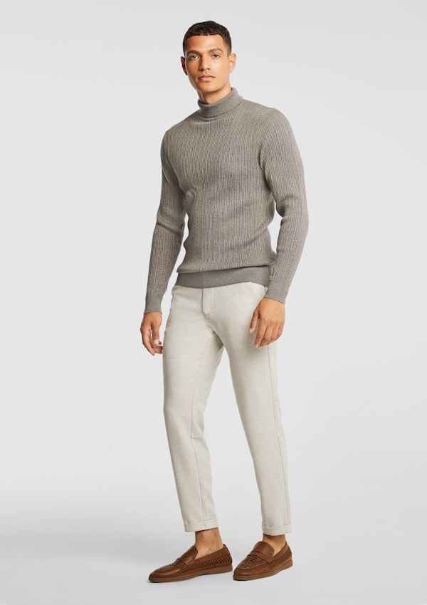 Chocolate Logan Turtle Neck Knit Jumper