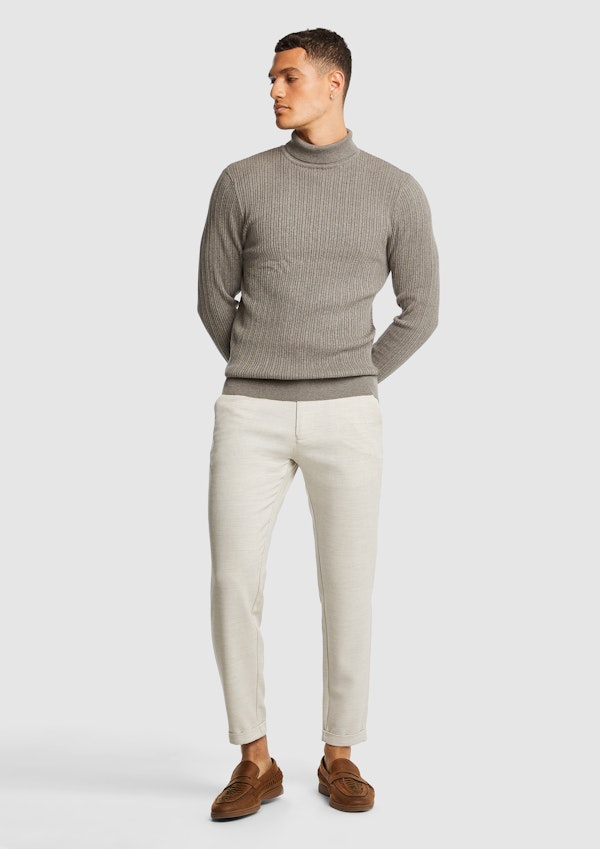 Chocolate Logan Turtle Neck Knit Jumper