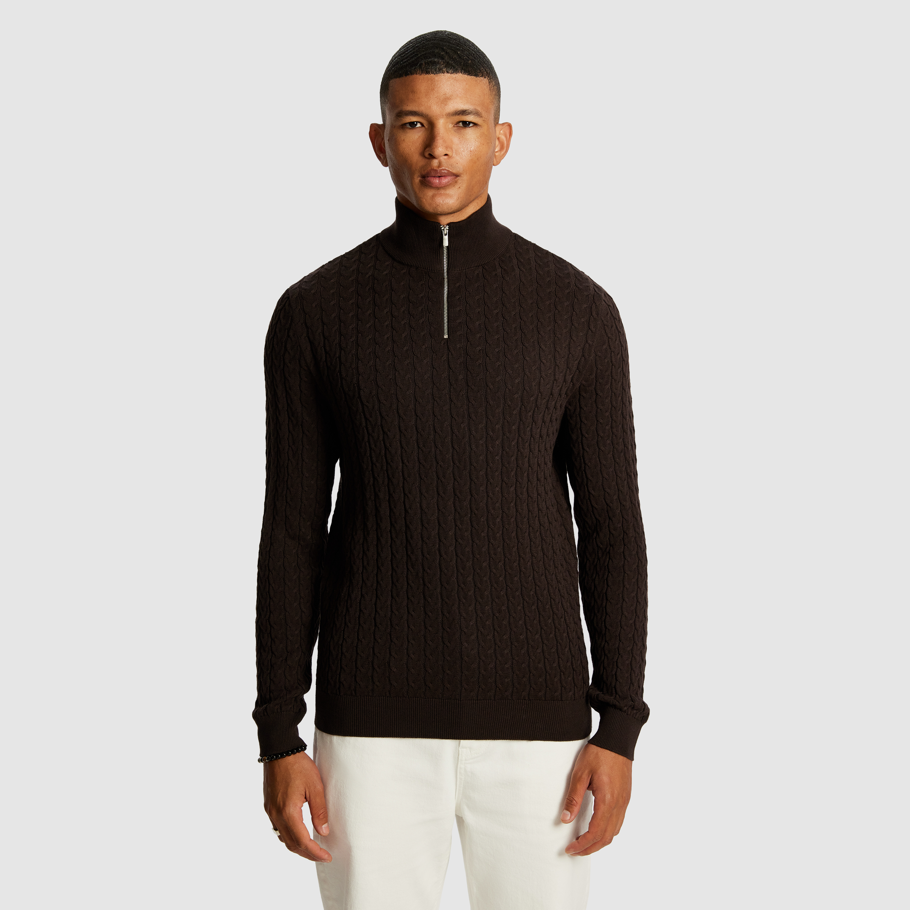Eddie 1/4 Zip Cable Knit