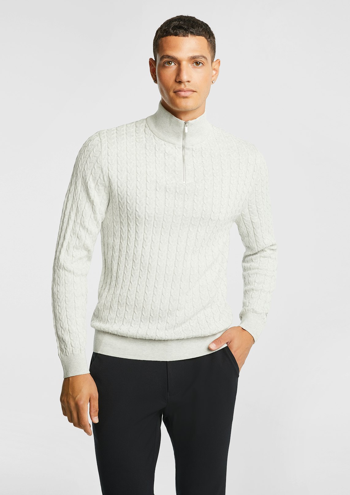 Eddie 1/4 Zip Cable Knit
