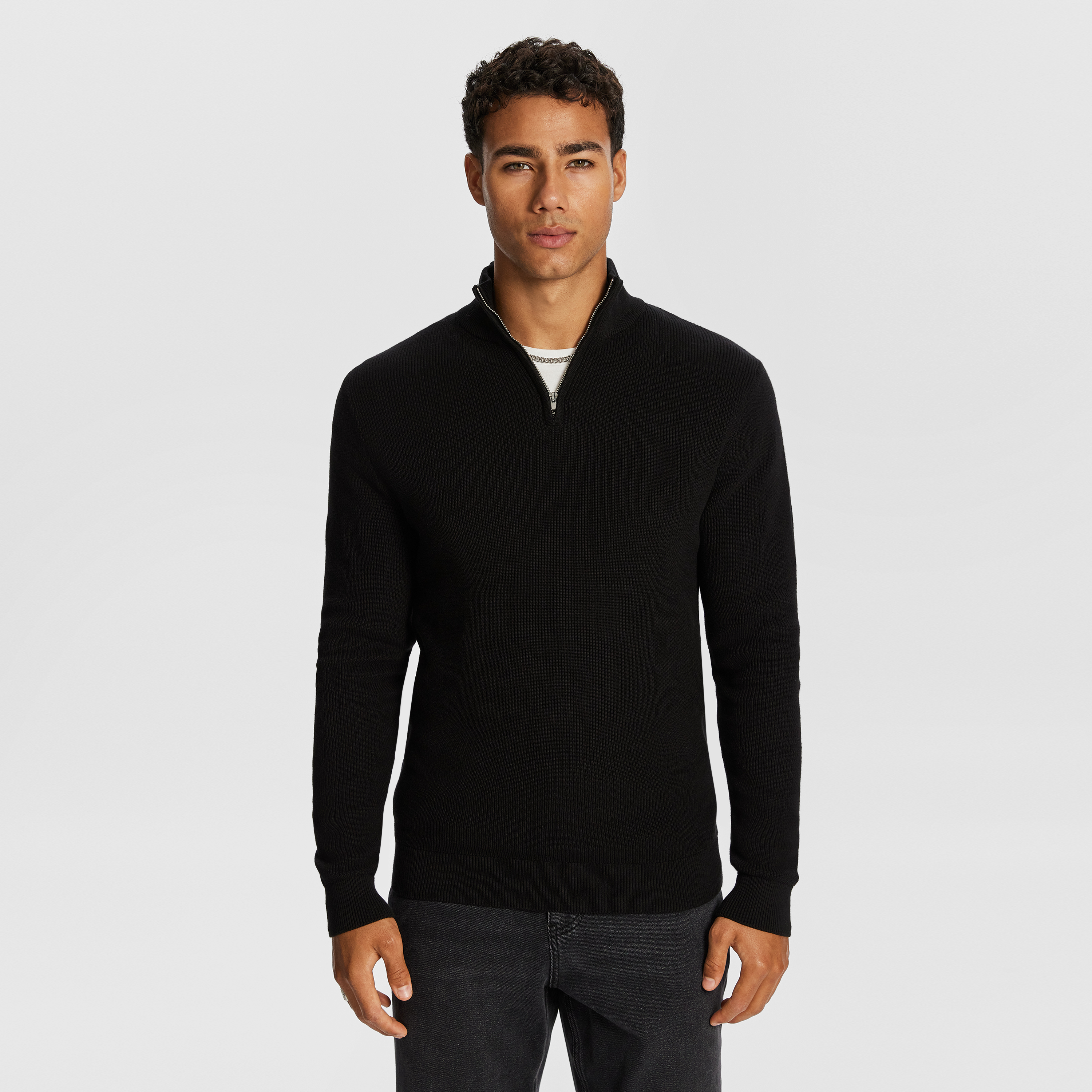 Washington ¼ Zip Cotton Knit Jumper