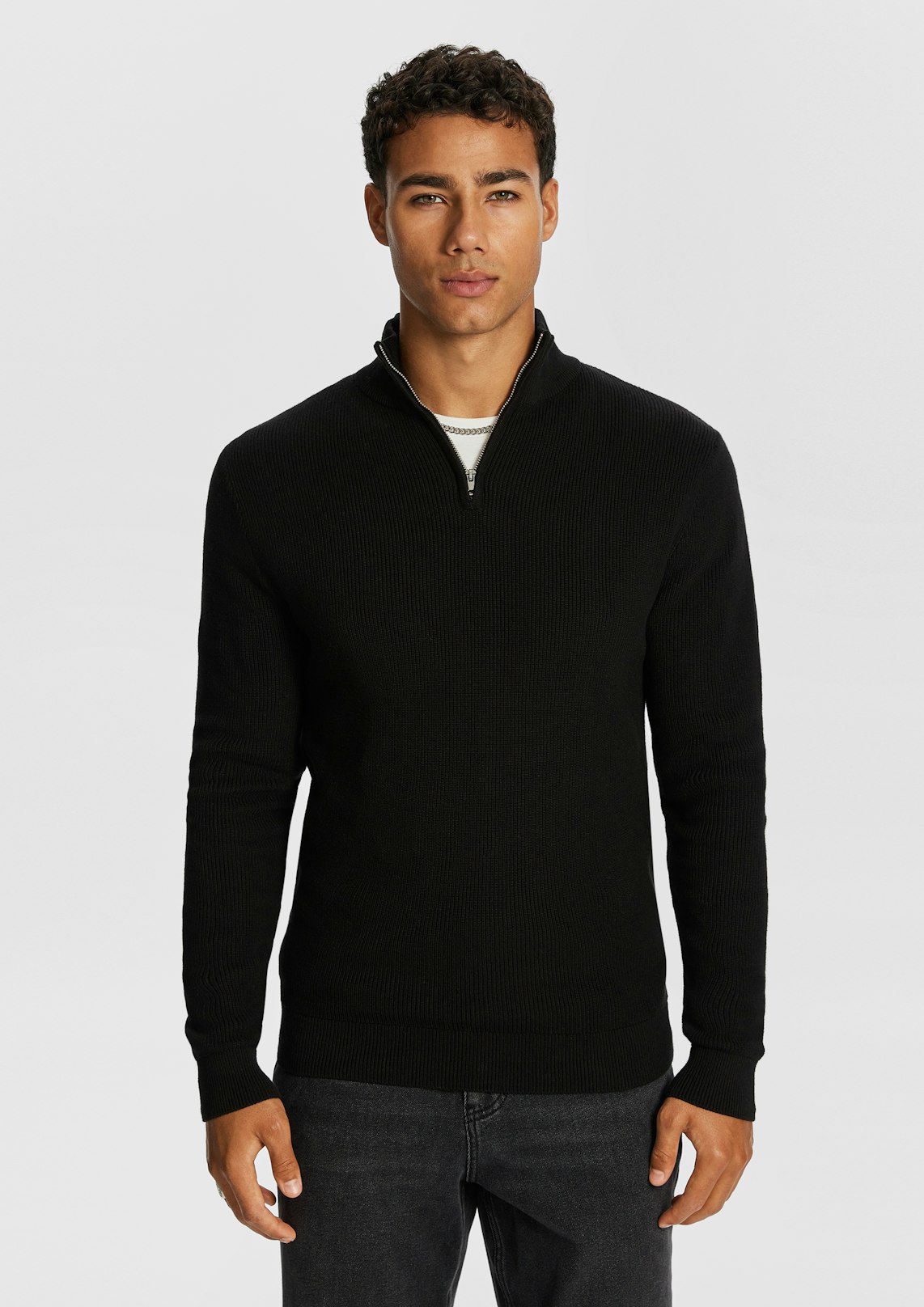 Washington ¼ Zip Cotton Knit Jumper