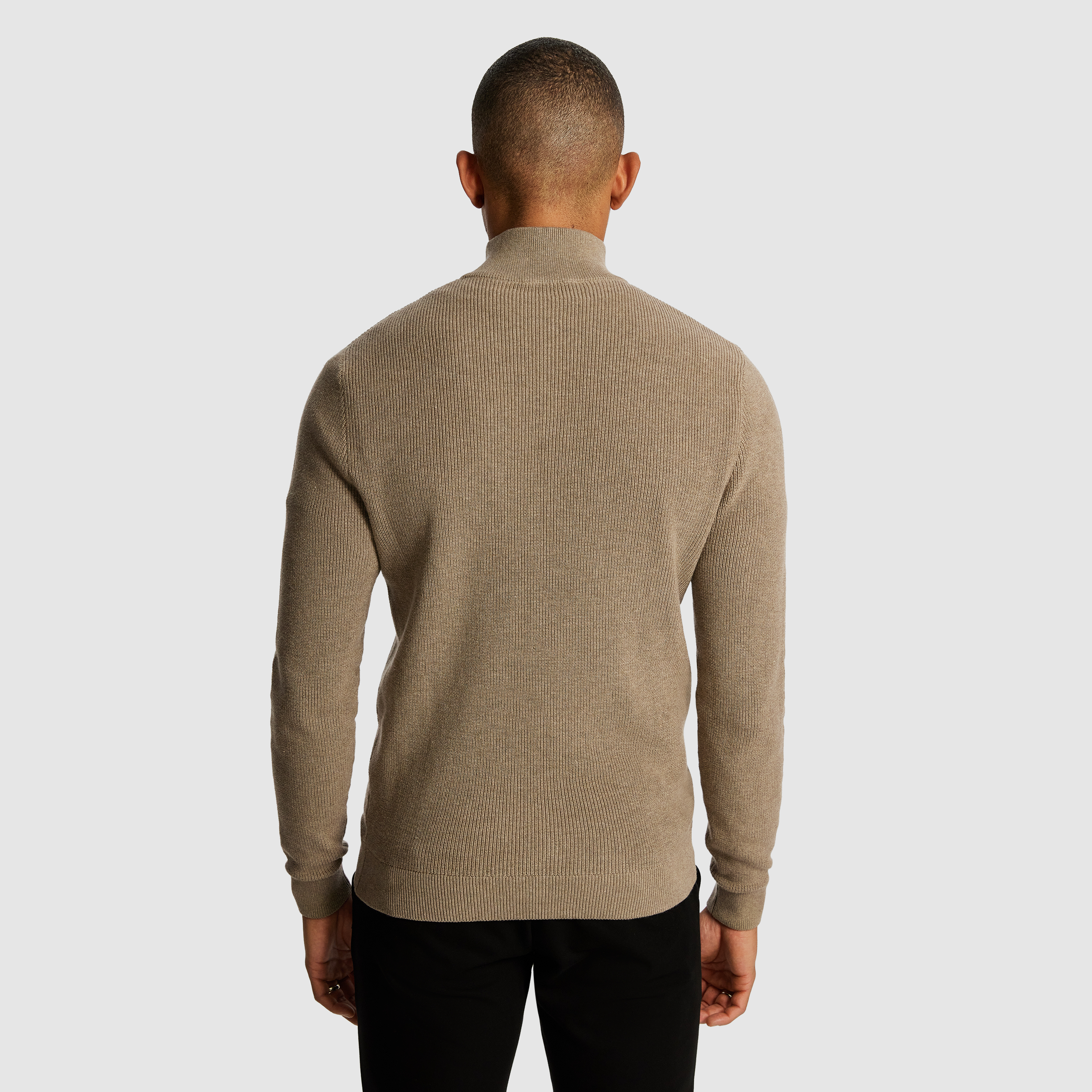 Chocolate Washington ¼ Zip Cotton Knit Jumper