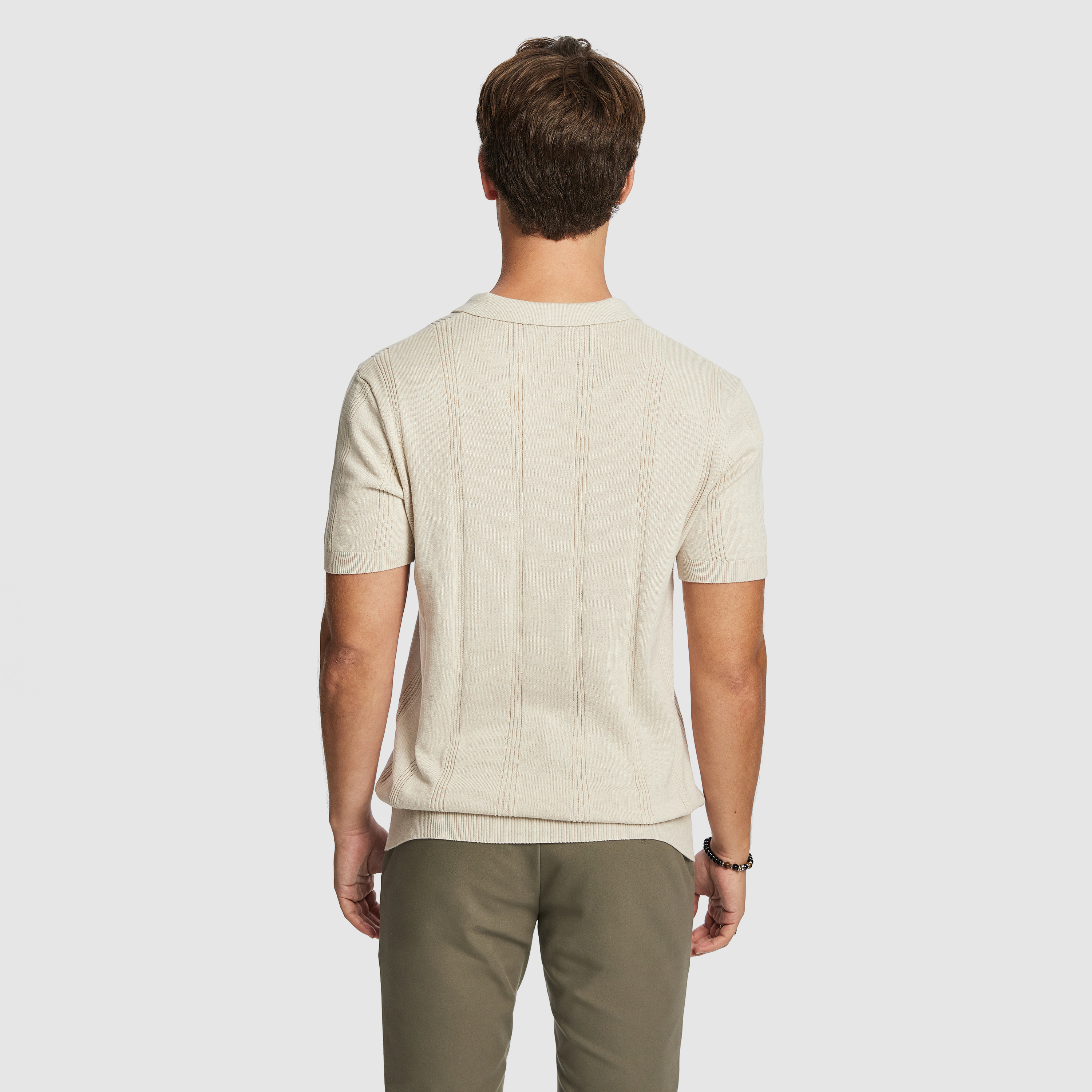 Natural Tony Knitted Polo Shirt