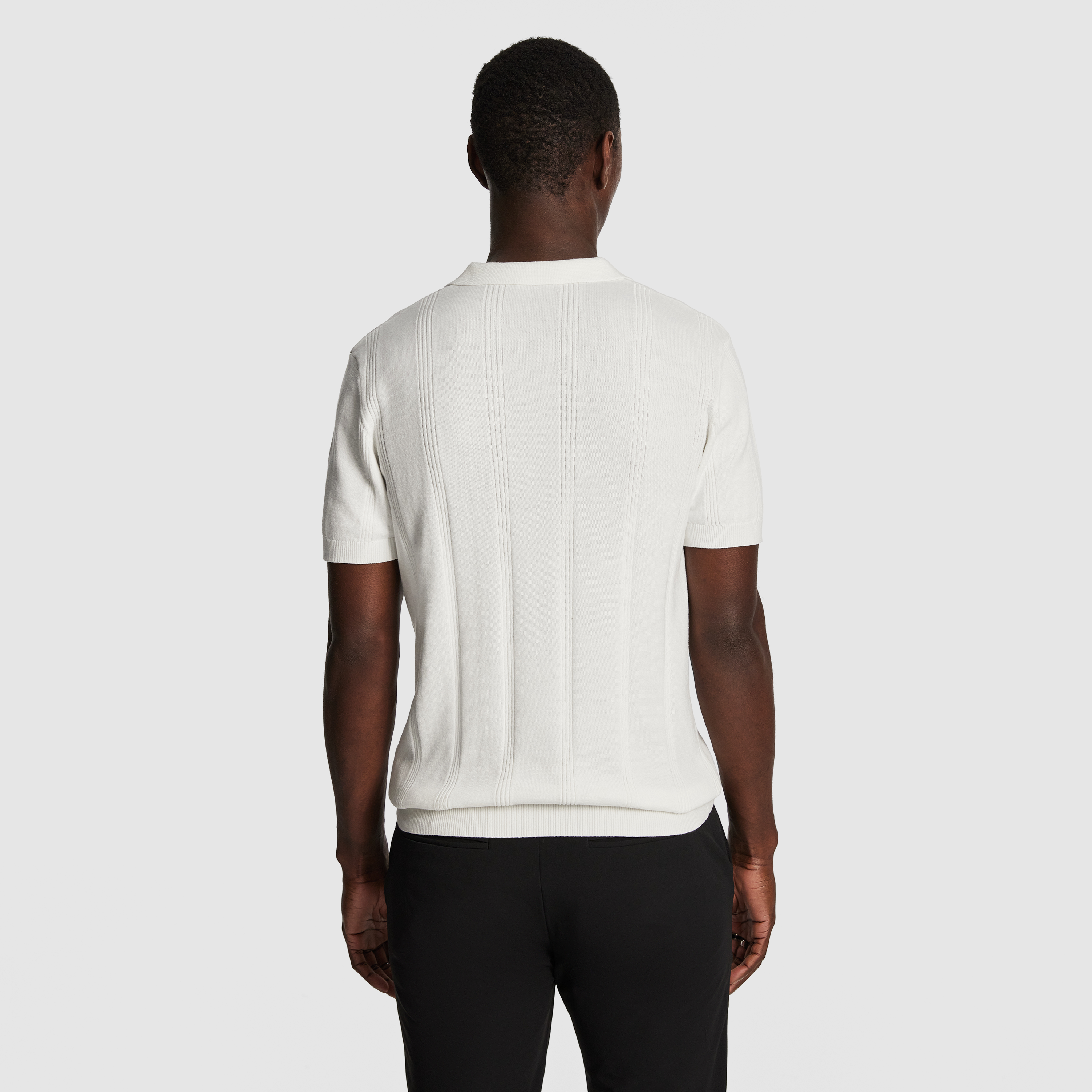 White Tony Knitted Polo Shirt