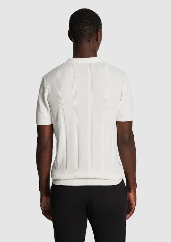 White Tony Knitted Polo Shirt