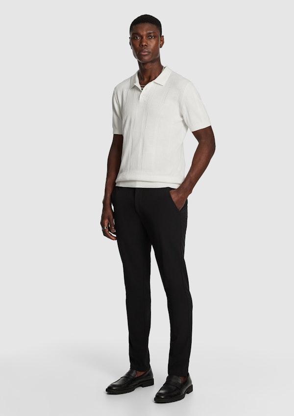White Tony Knitted Polo Shirt