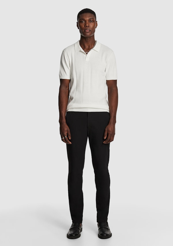 White Tony Knitted Polo Shirt