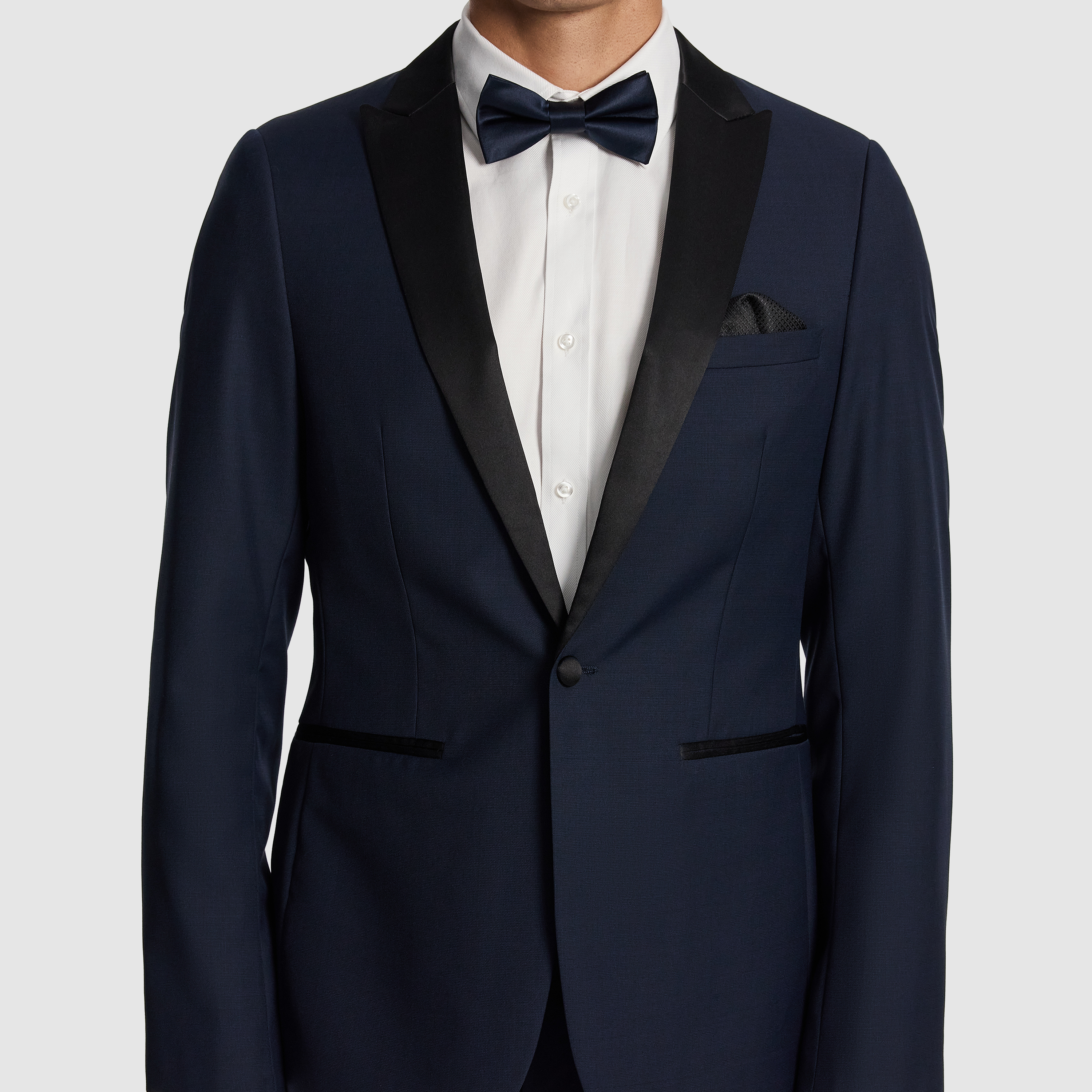 Navy Seville Slim Fit Tuxedo Wool Blend Suit Jacket