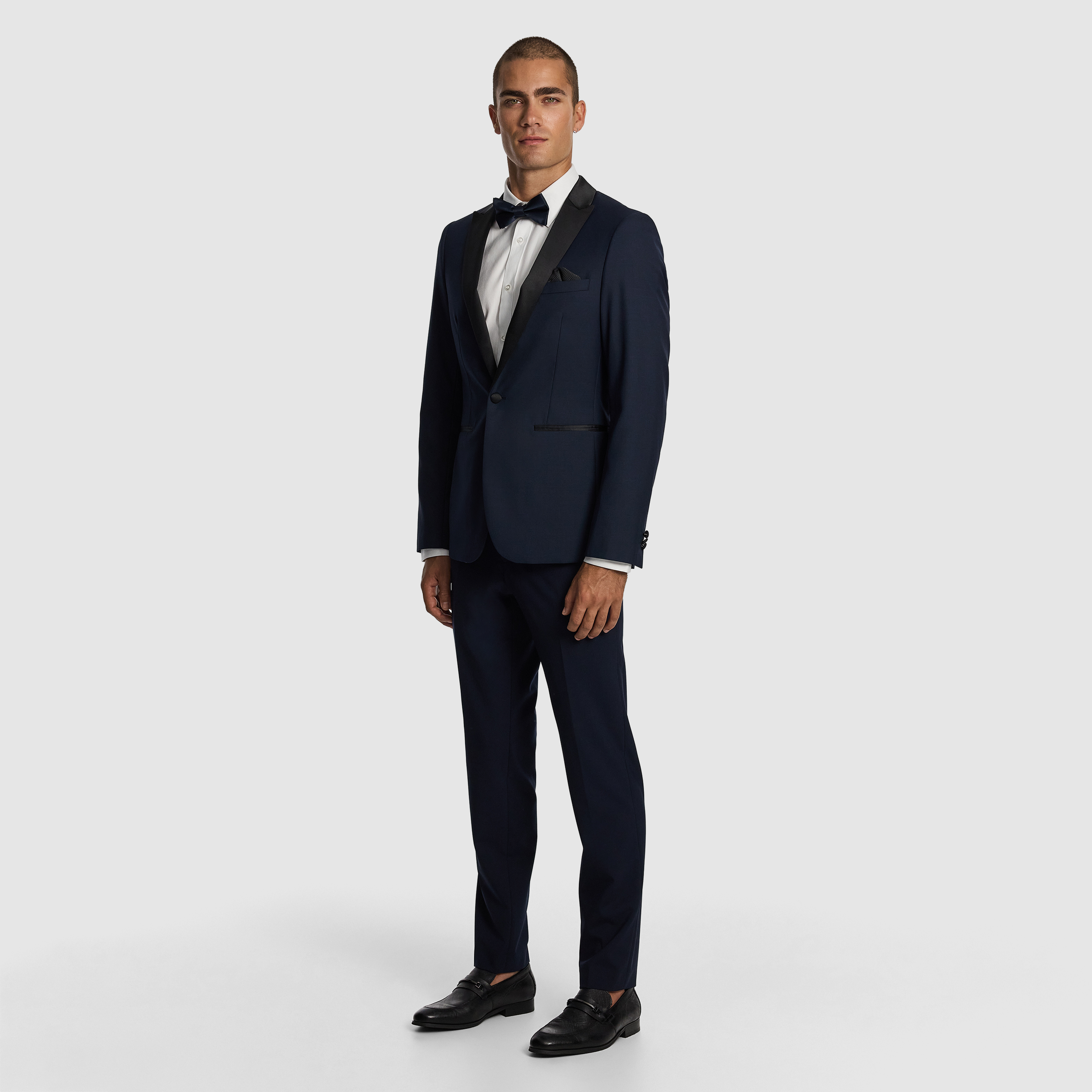 Navy Seville Slim Fit Tuxedo Wool Blend Suit Jacket