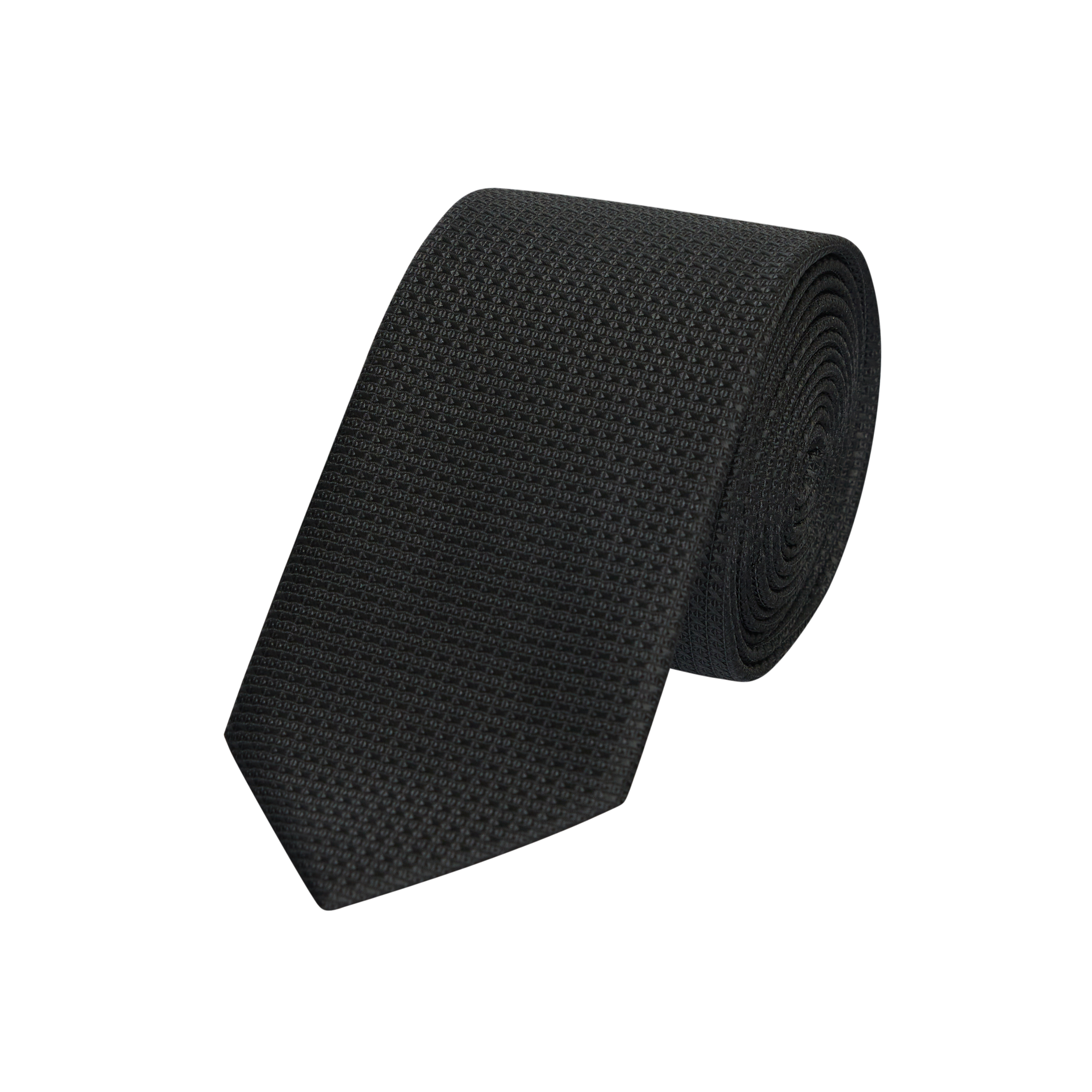 Black College Textured 6.5 Cm Tie