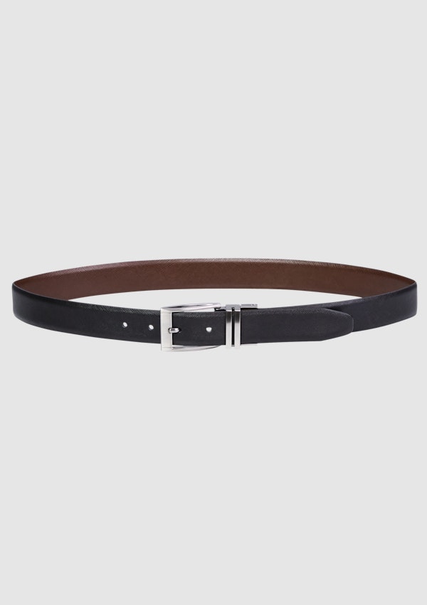 Black Realist Prong Buckle Textured Belt