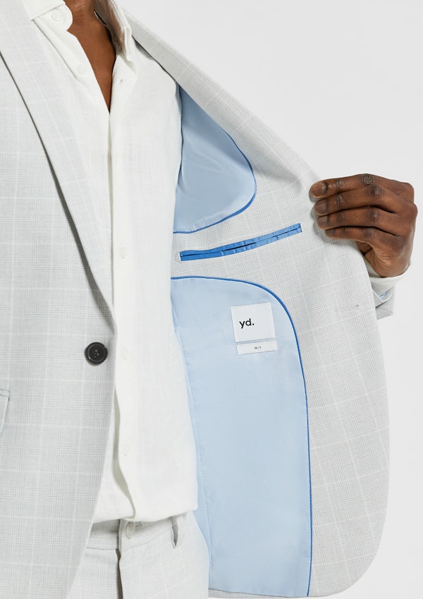 Ice Grey Terrazzo Check Stretch Blazer