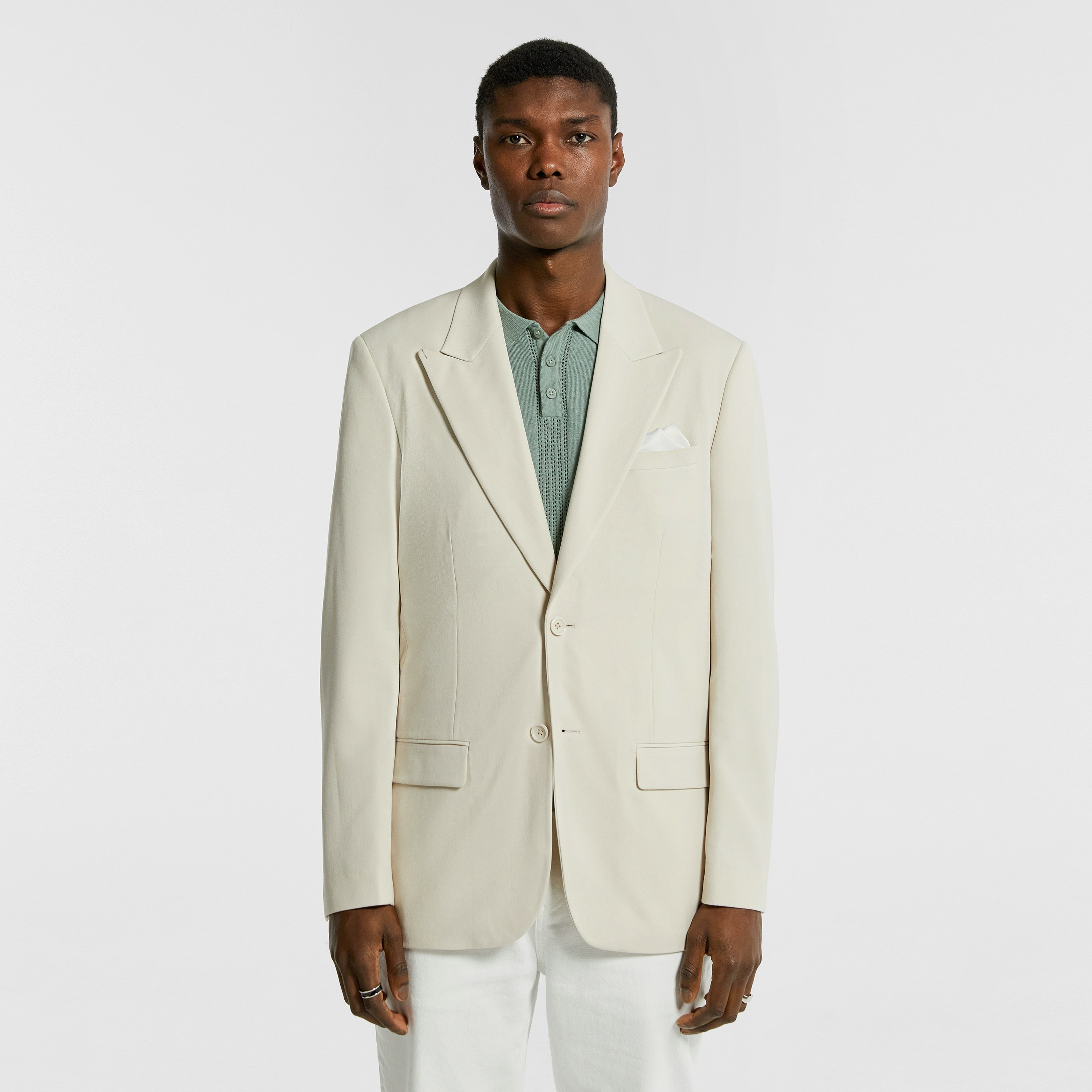 Oatmeal Morris Relaxed Stretch Blazer | Men's Tops | yd AU