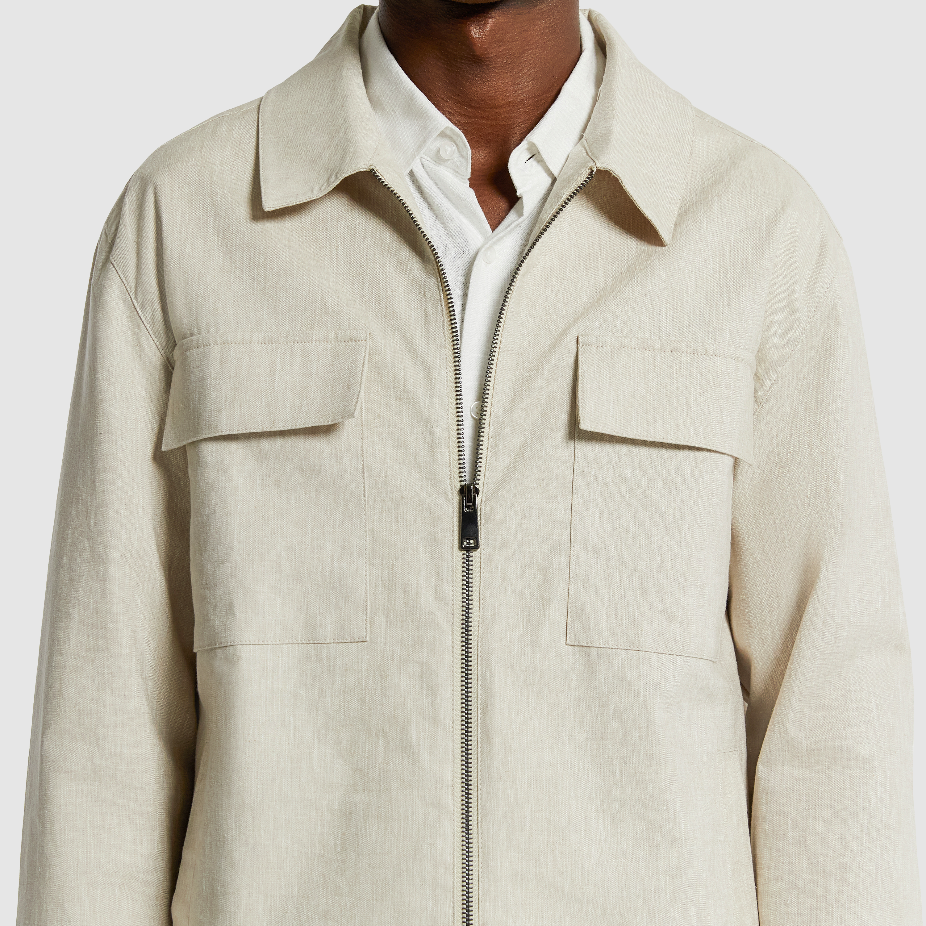 Natural Luca Linen Blend Shacket